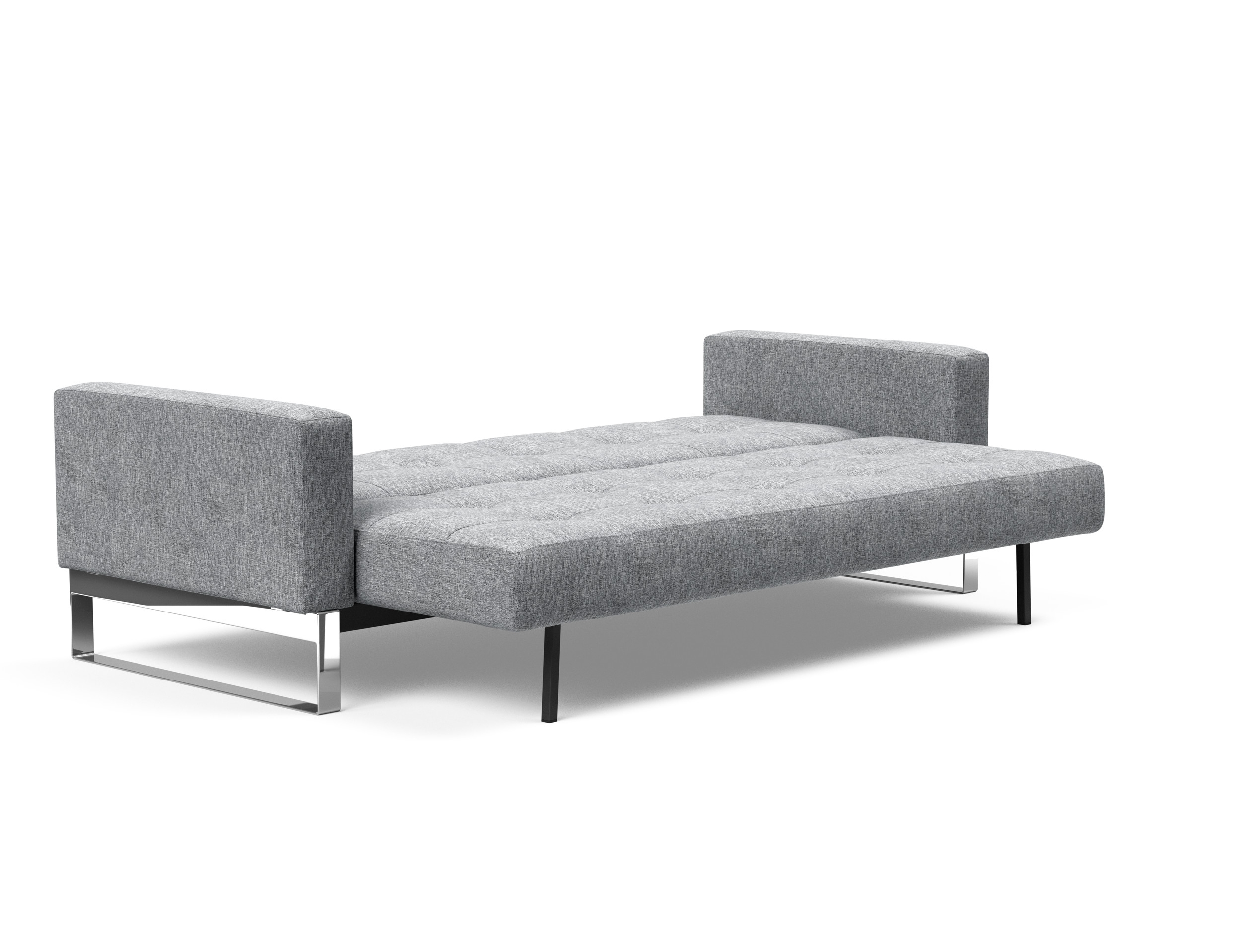Cassius Quilt Fabric Sofa Bed w/Chrome Legs
