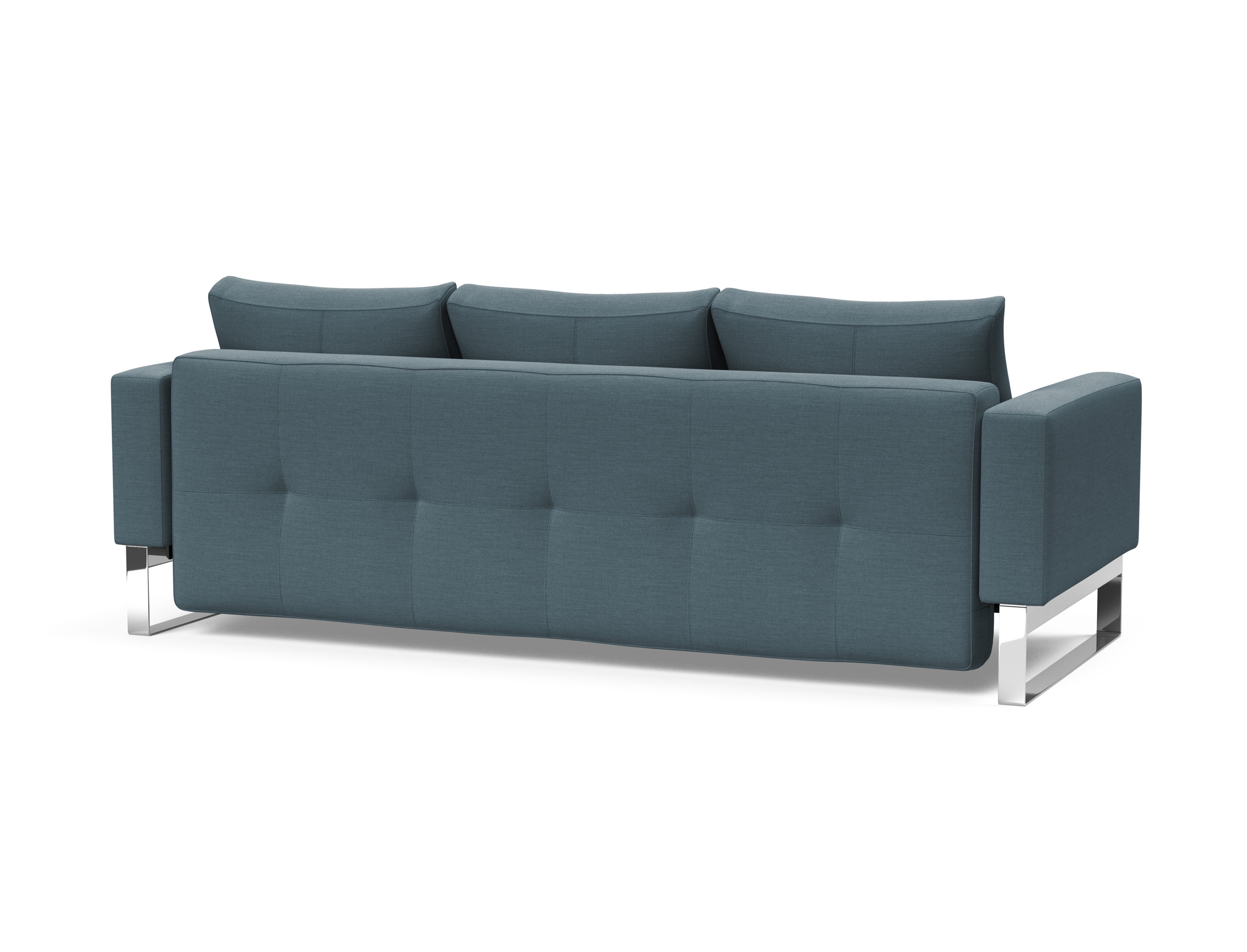 Cassius Quilt Fabric Sofa Bed w/Chrome Legs