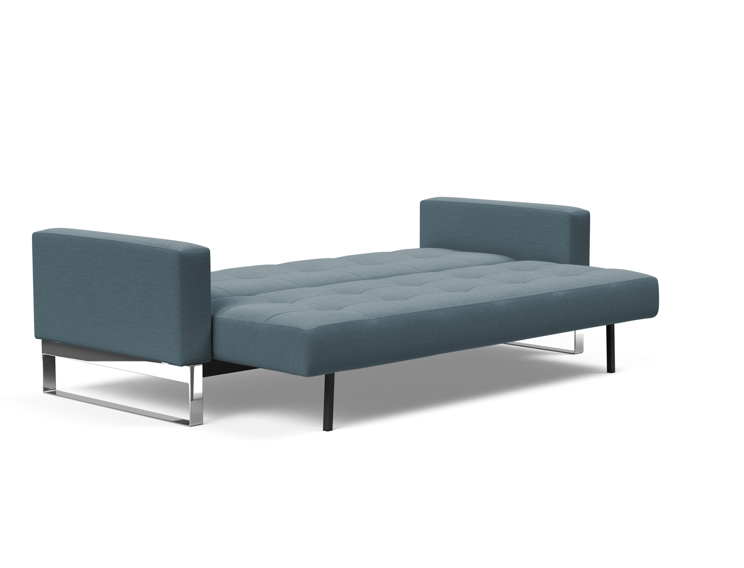Cassius Quilt Fabric Sofa Bed w/Chrome Legs