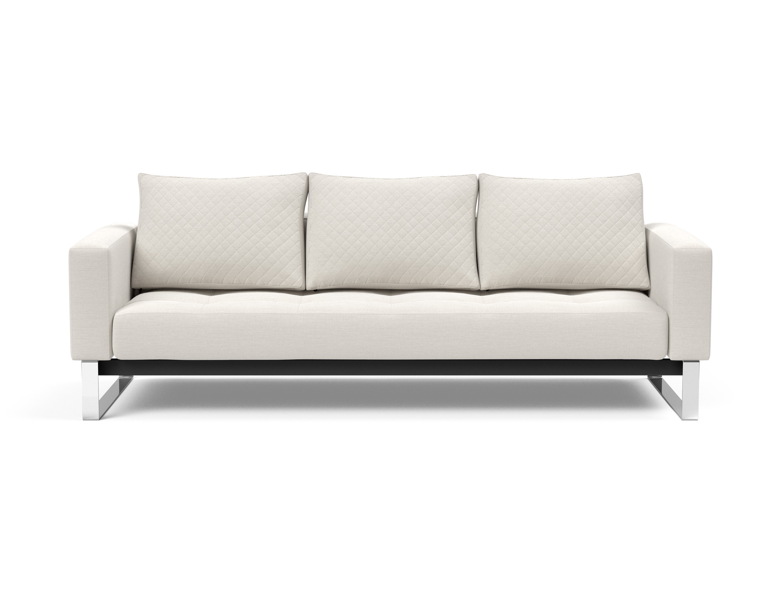 Cassius Quilt Fabric Sofa Bed w/Chrome Legs