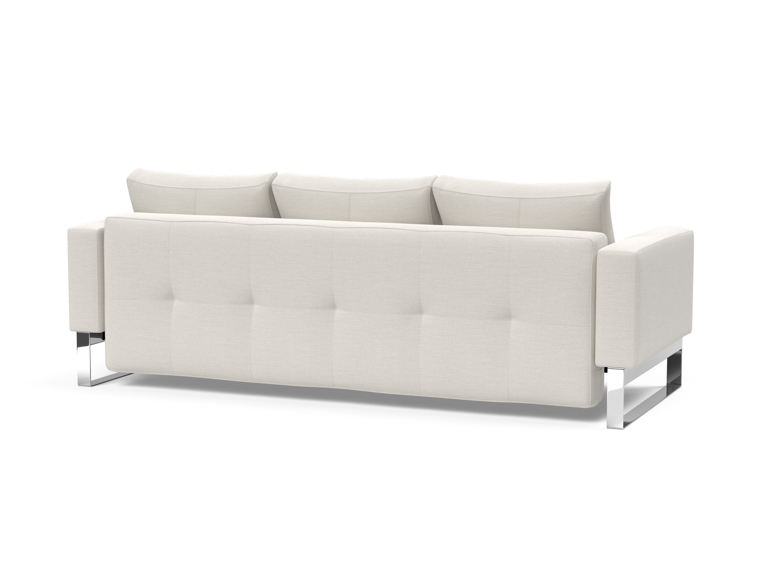 Cassius Quilt Fabric Sofa Bed w/Chrome Legs