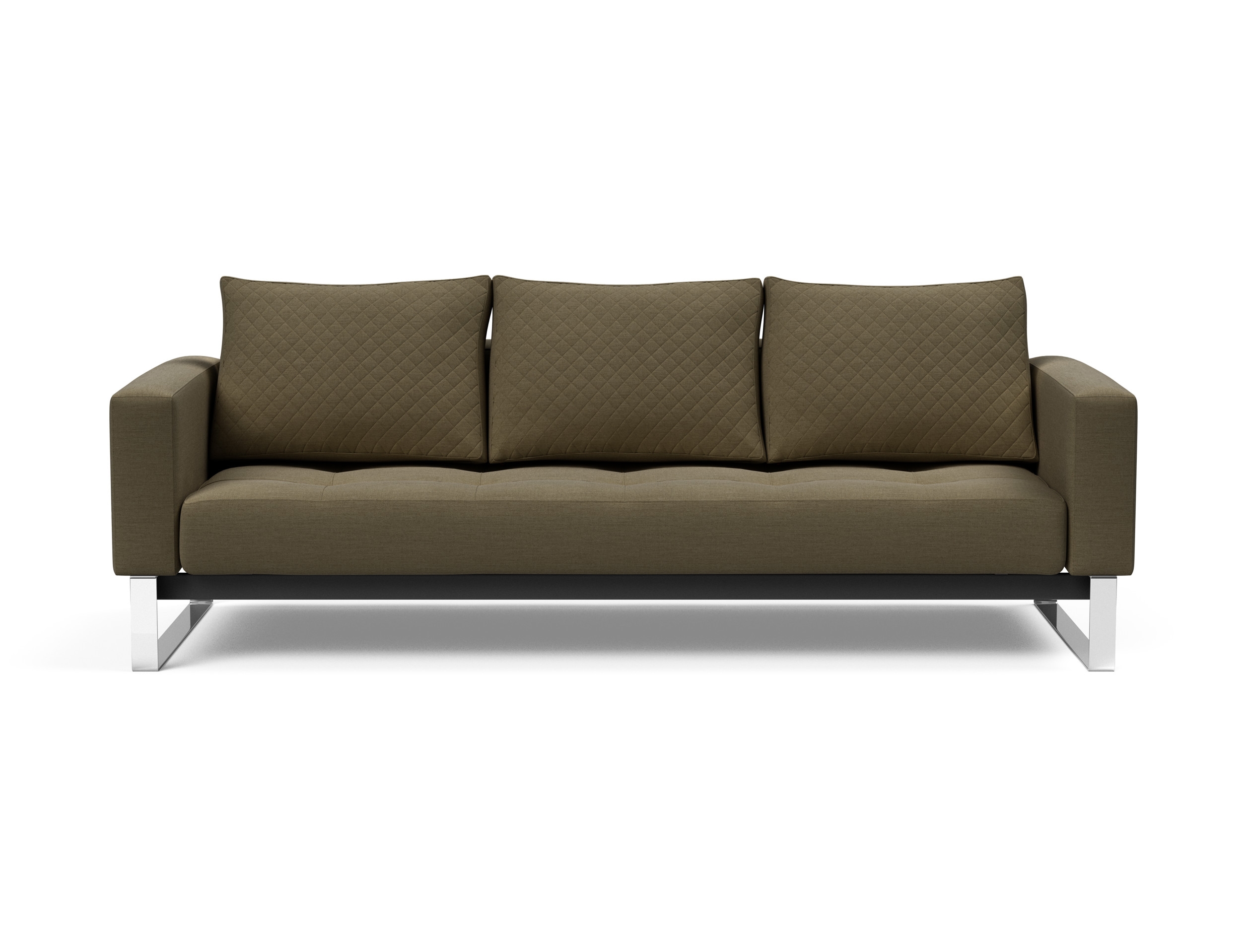 Cassius Quilt Fabric Sofa Bed w/Chrome Legs