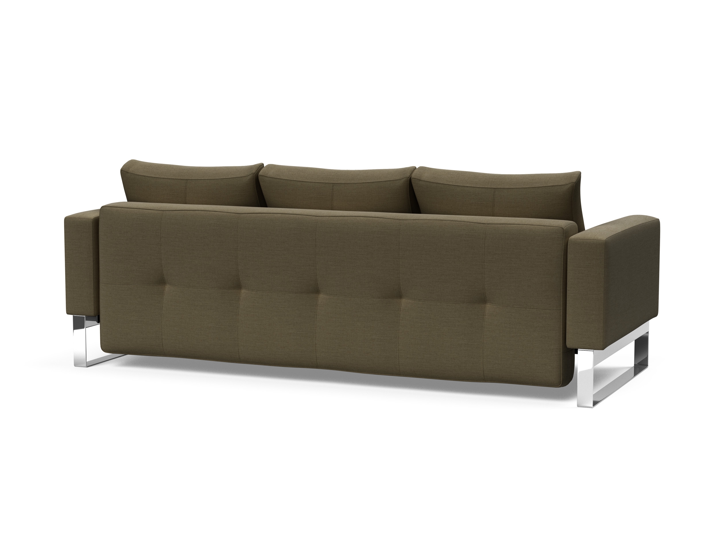 Cassius Quilt Fabric Sofa Bed w/Chrome Legs