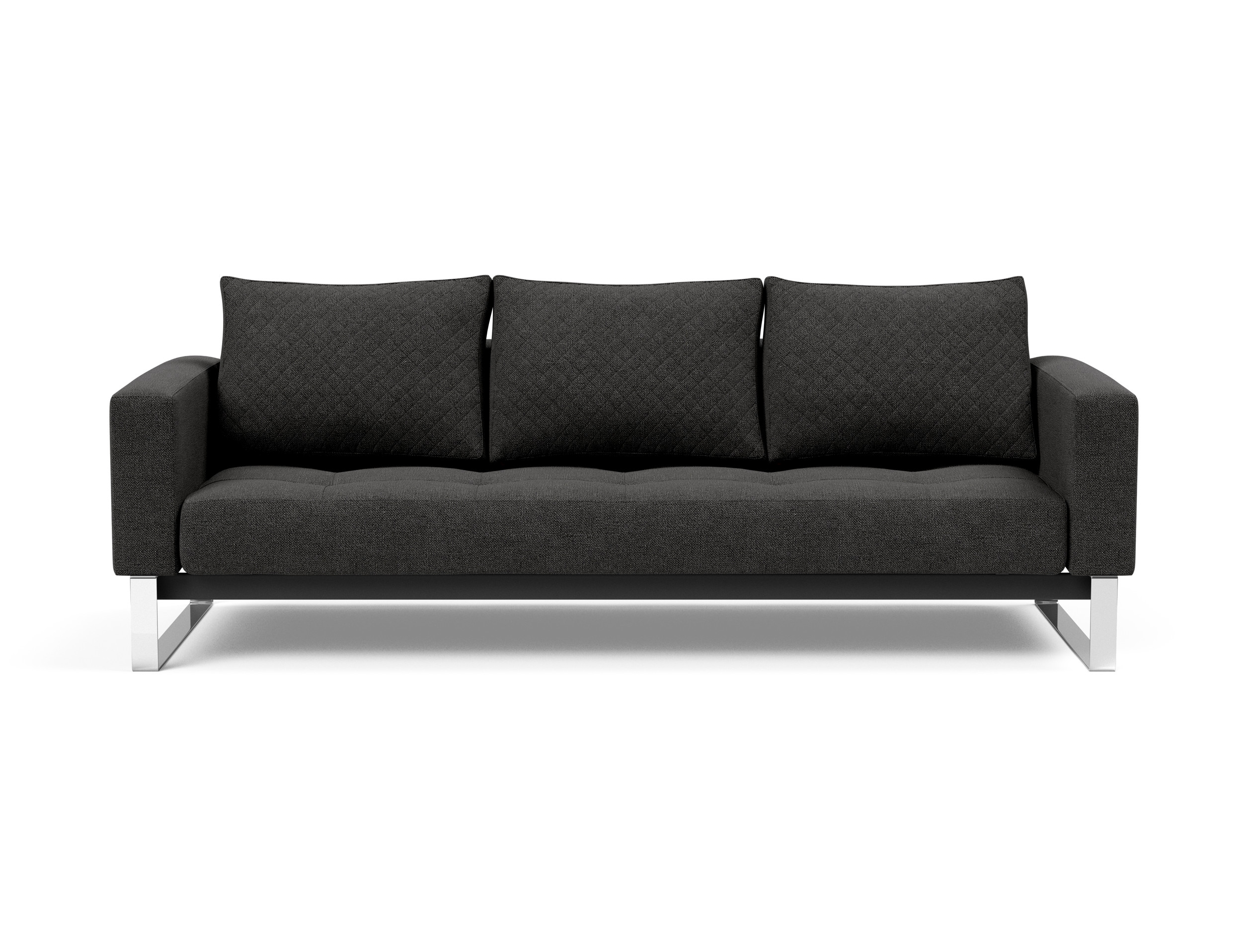 Cassius Quilt Fabric Sofa Bed w/Chrome Legs