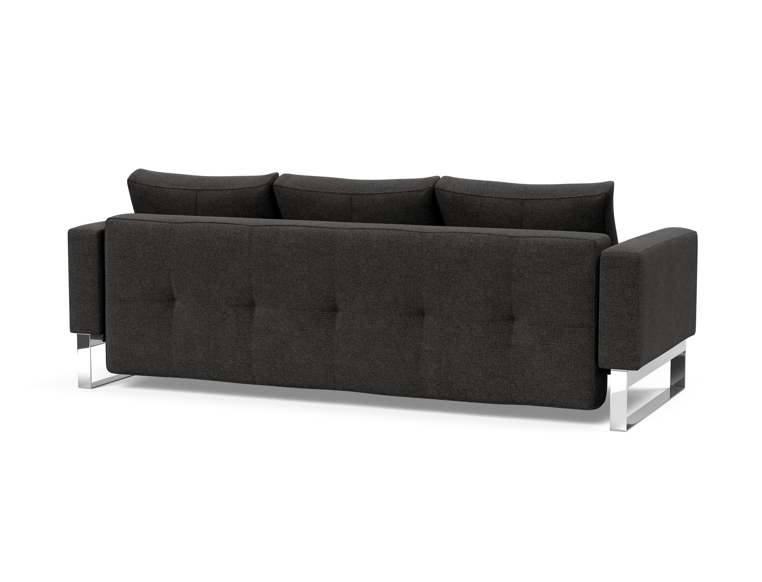 Cassius Quilt Fabric Sofa Bed w/Chrome Legs