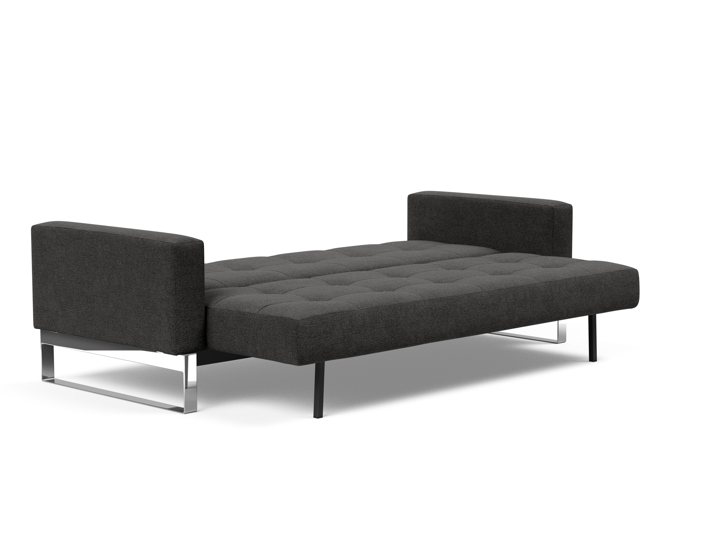 Cassius Quilt Fabric Sofa Bed w/Chrome Legs