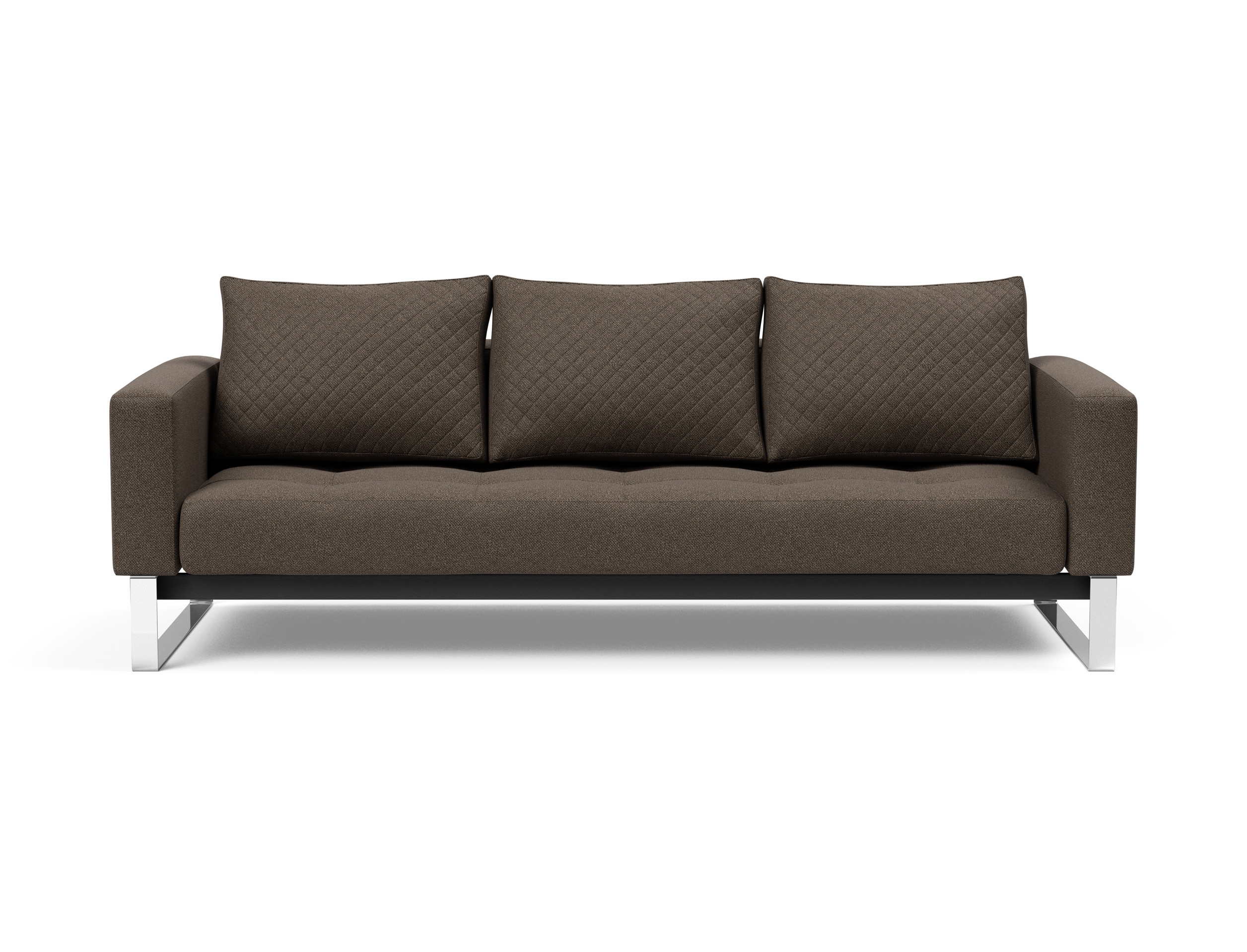 Cassius Quilt Fabric Sofa Bed w/Chrome Legs