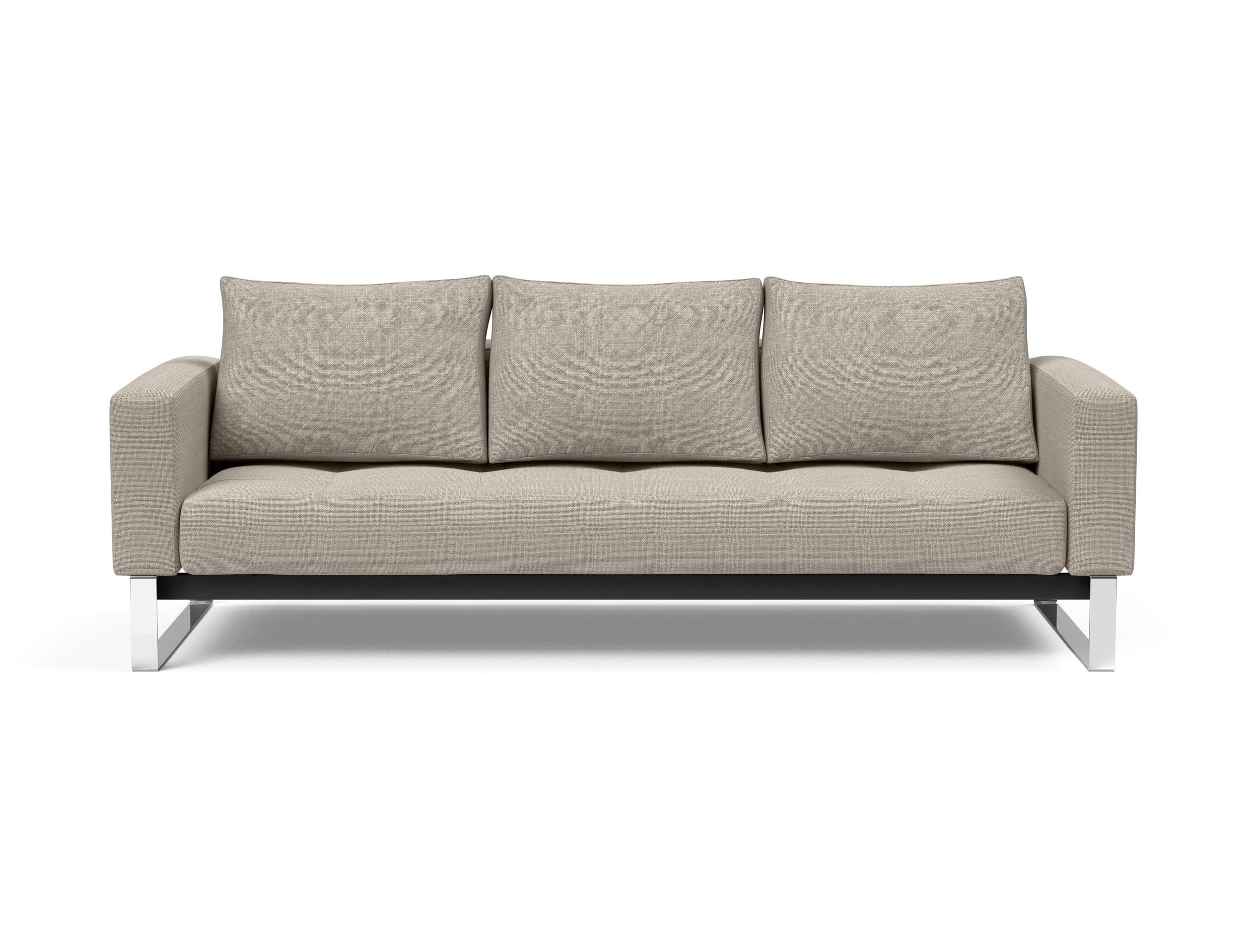 Cassius Quilt Fabric Sofa Bed w/Chrome Legs