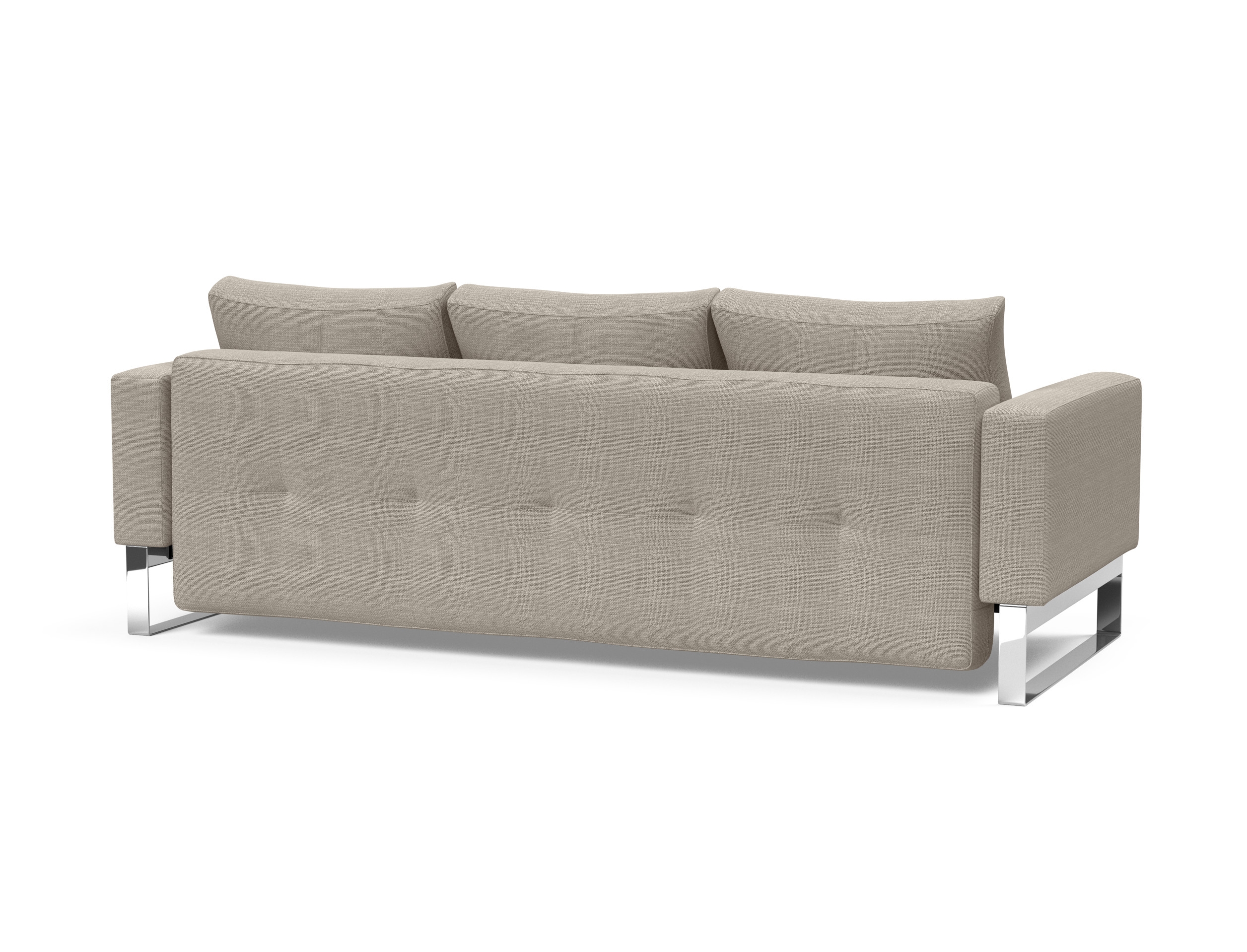 Cassius Quilt Fabric Sofa Bed w/Chrome Legs