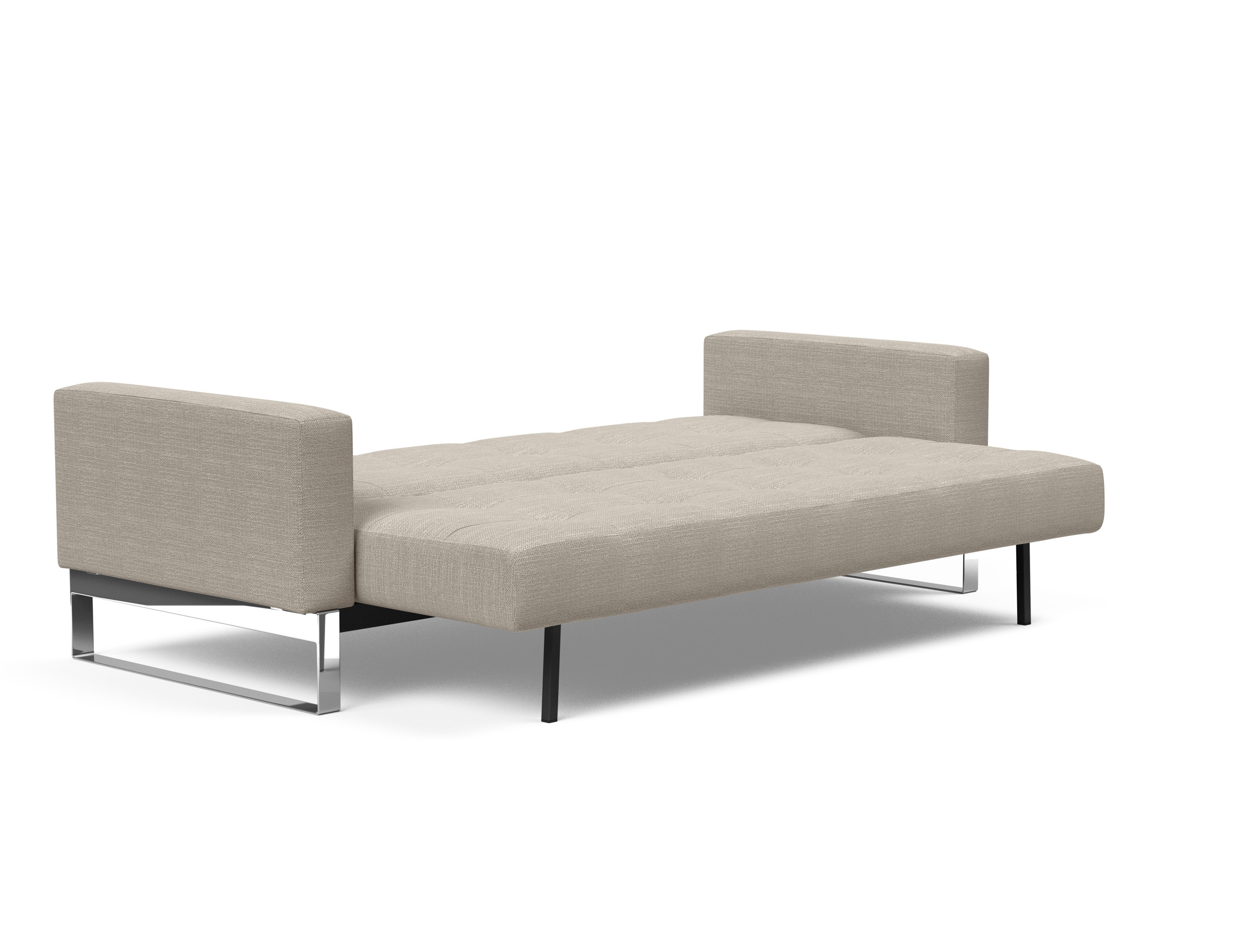 Cassius Quilt Fabric Sofa Bed w/Chrome Legs