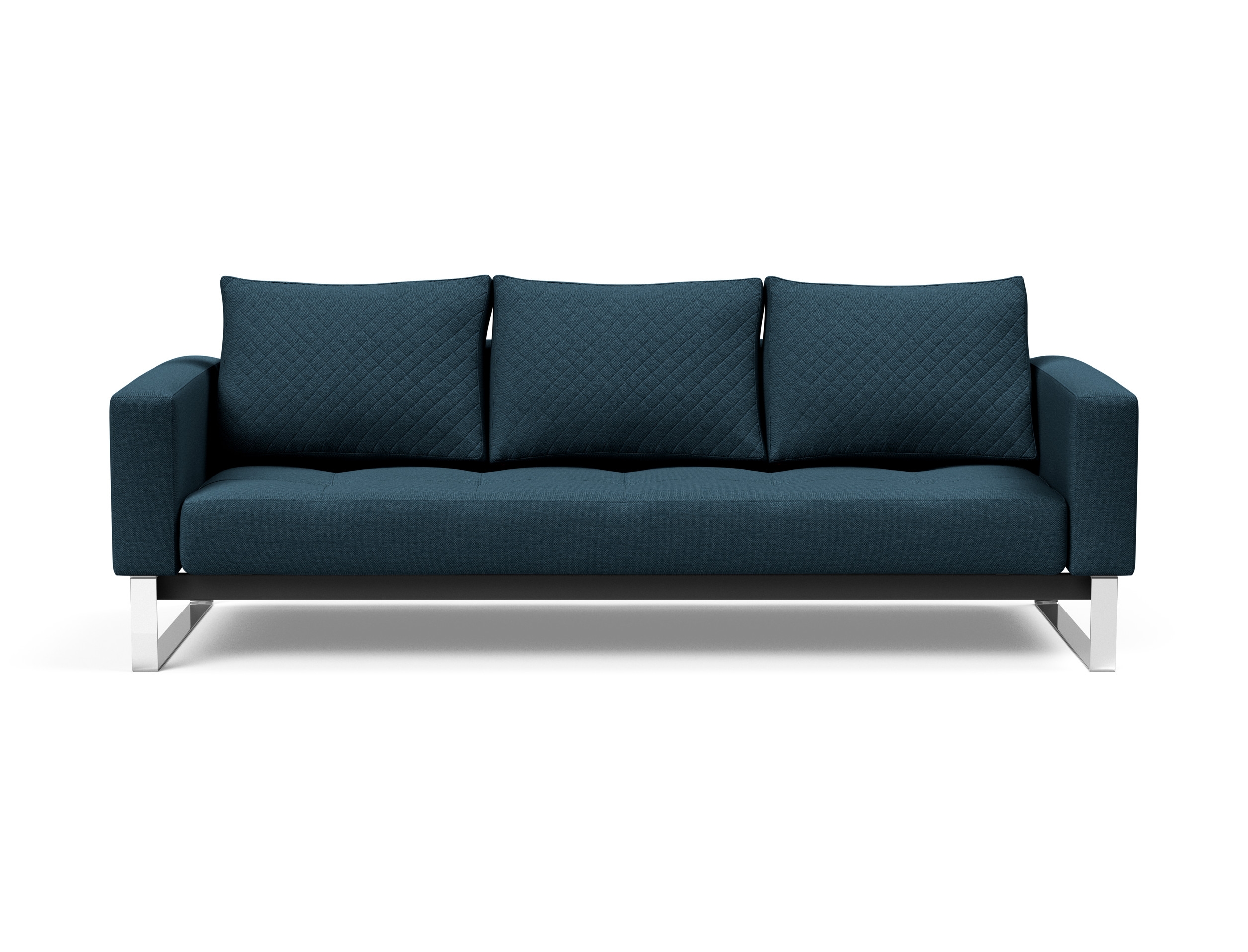 Cassius Quilt Fabric Sofa Bed w/Chrome Legs