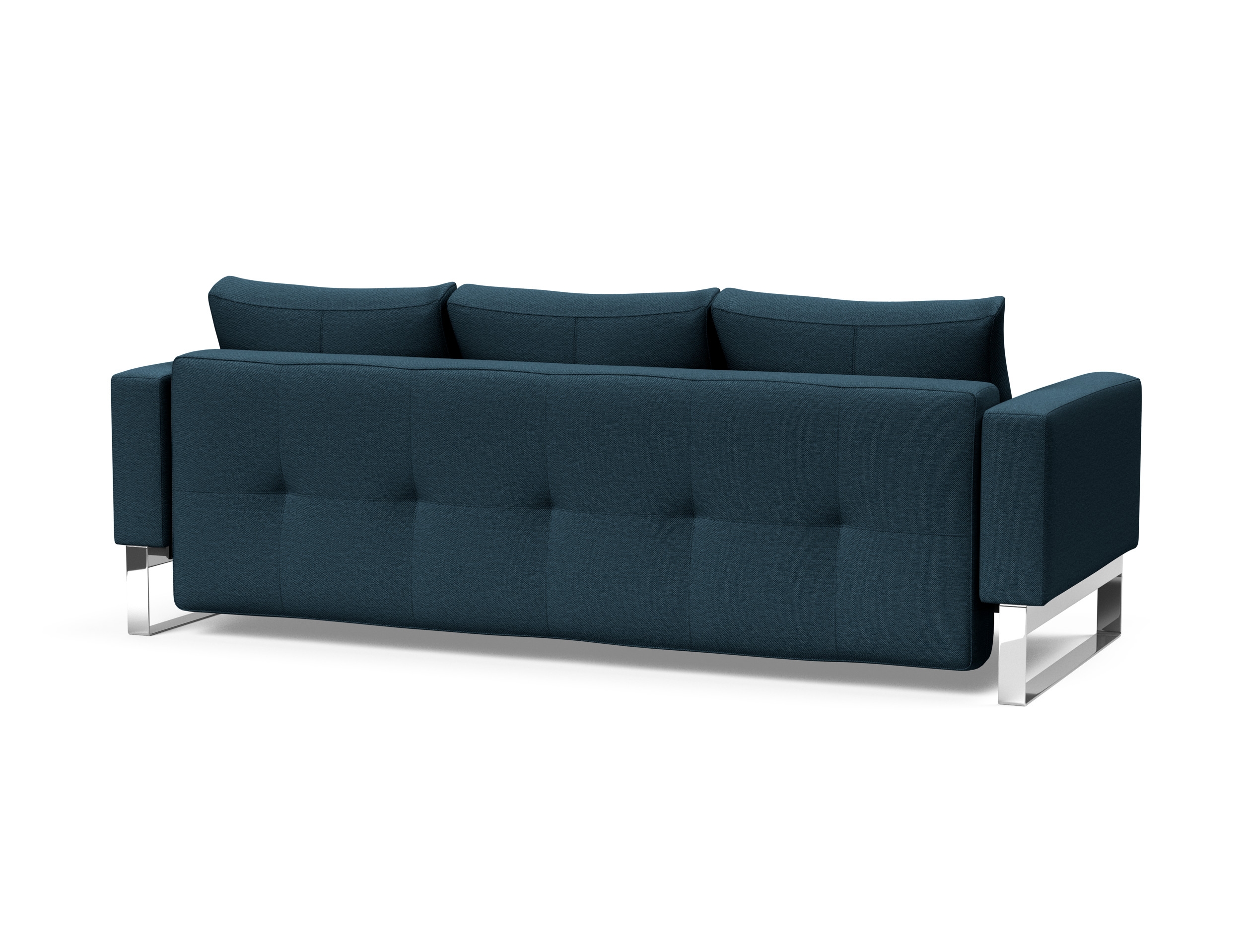 Cassius Quilt Fabric Sofa Bed w/Chrome Legs