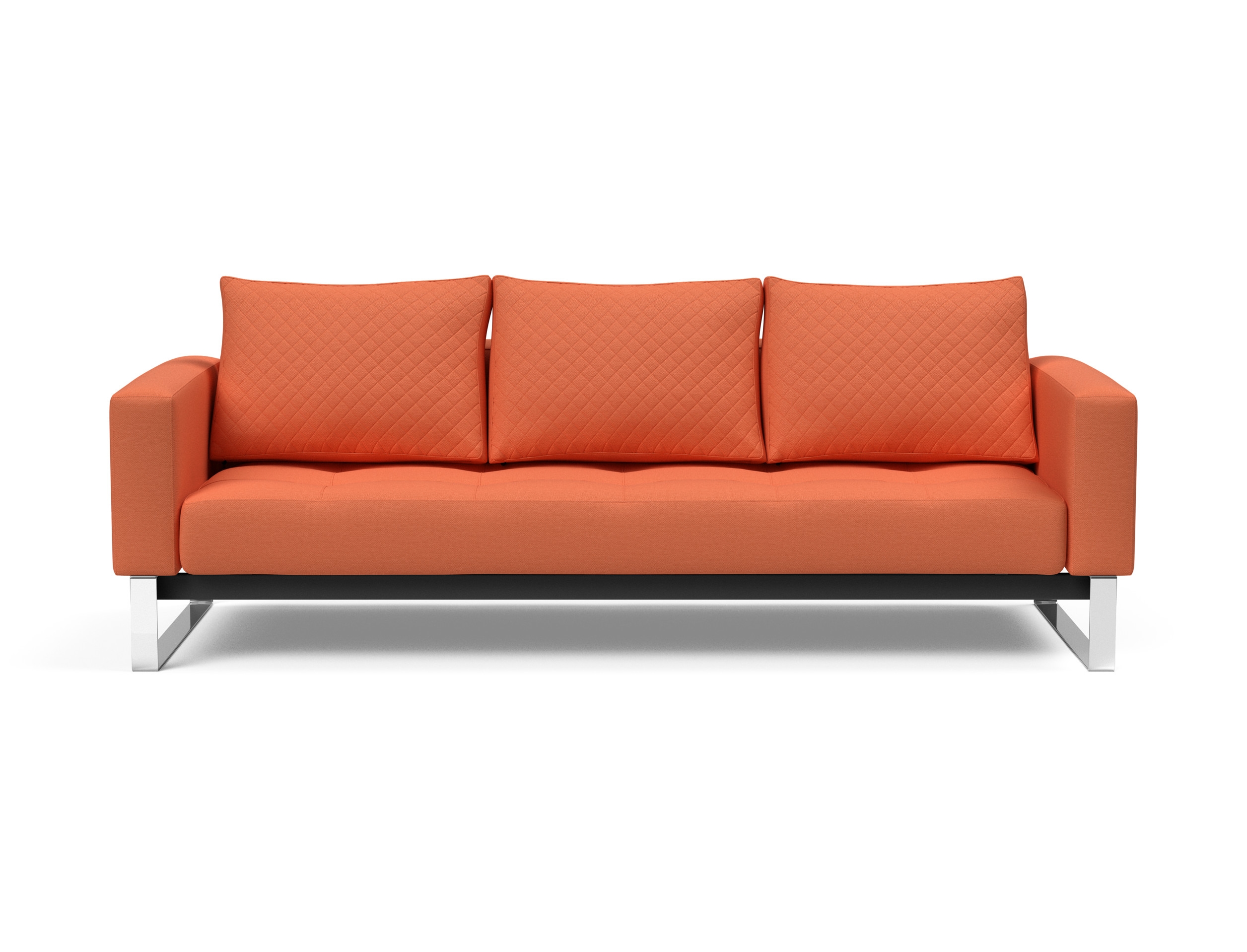 Cassius Quilt Fabric Sofa Bed w/Chrome Legs