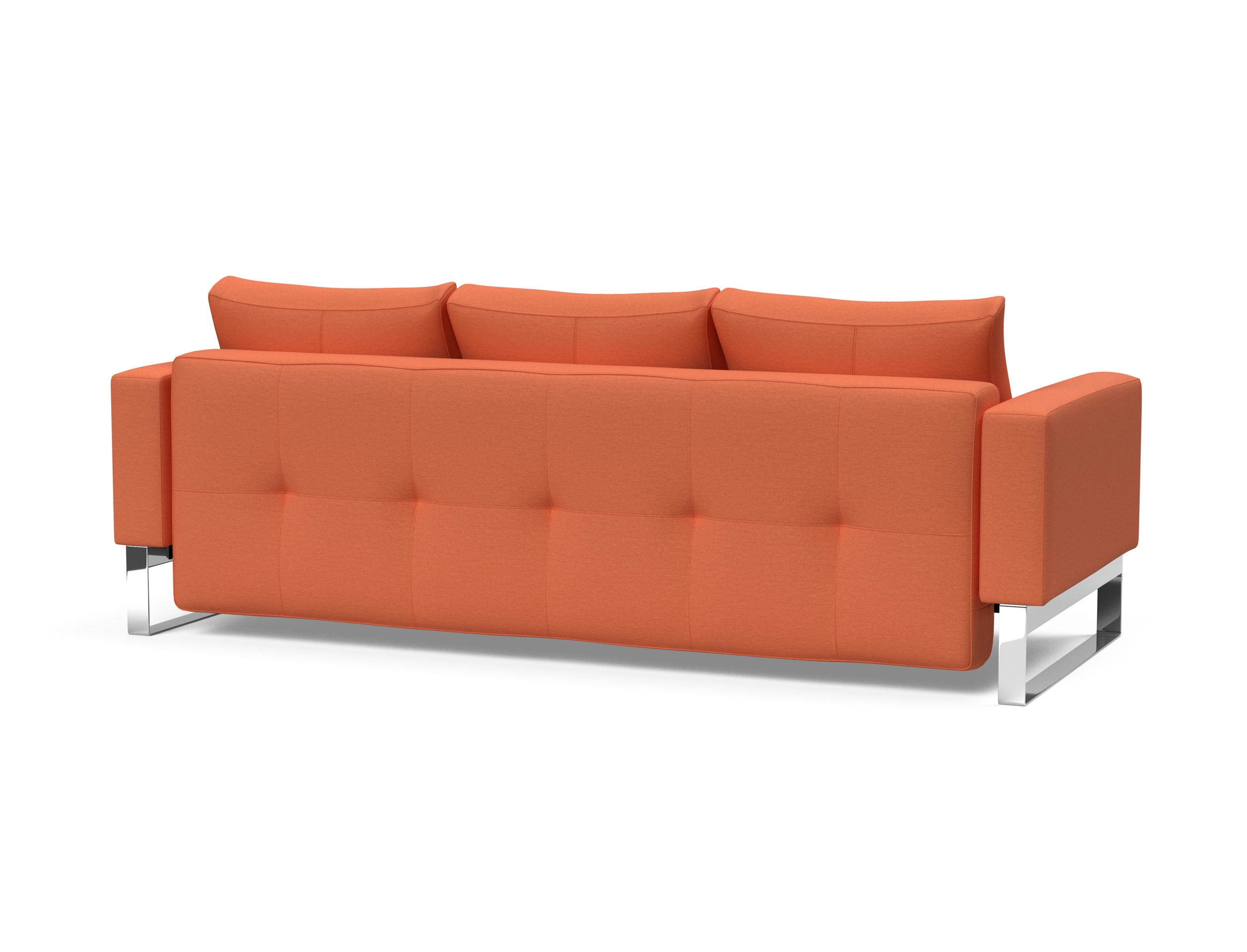 Cassius Quilt Fabric Sofa Bed w/Chrome Legs