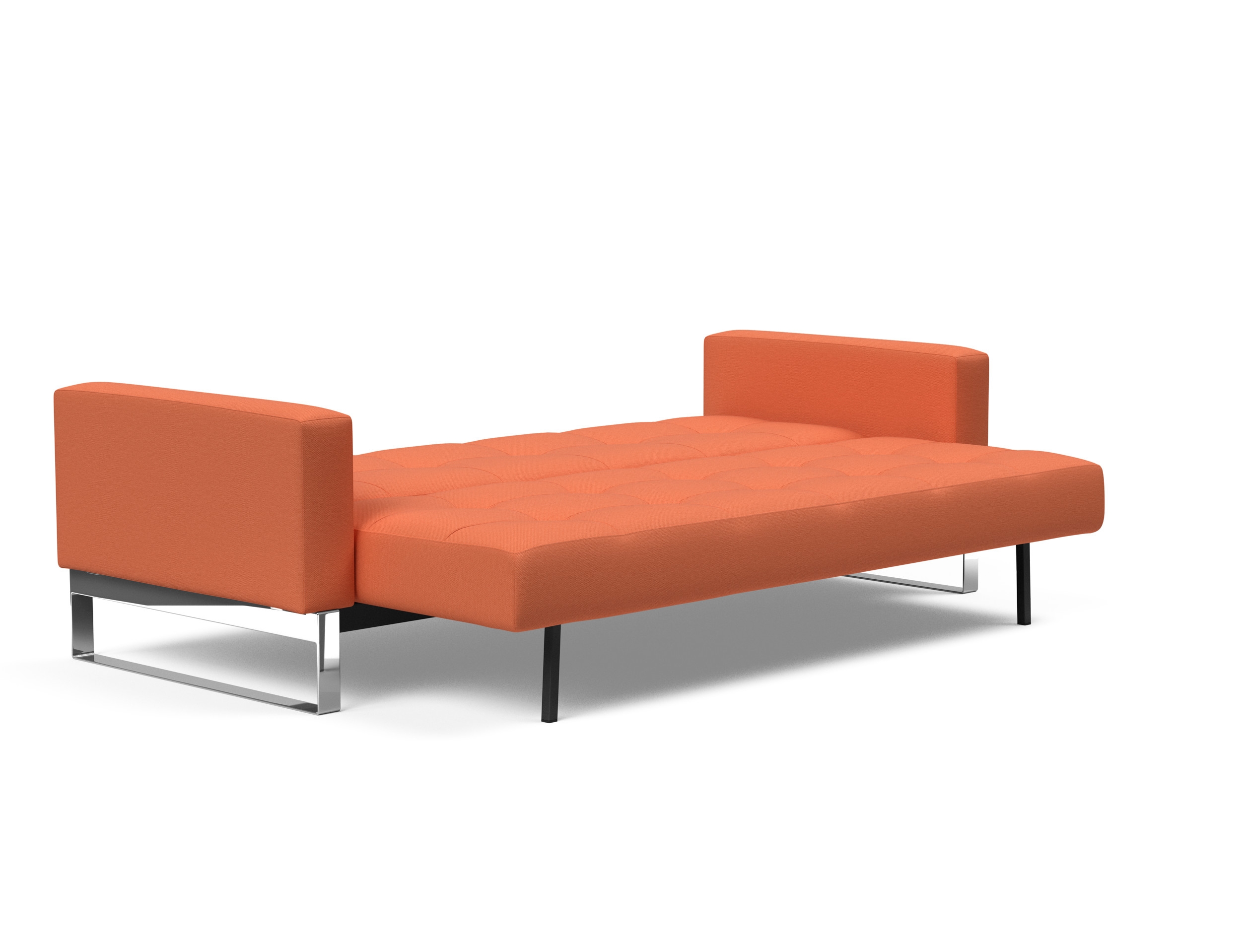 Cassius Quilt Fabric Sofa Bed w/Chrome Legs