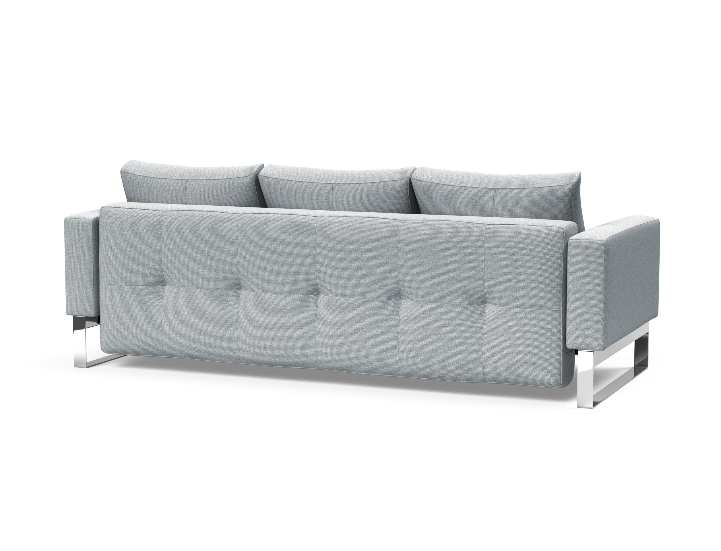 Cassius Quilt Fabric Sofa Bed w/Chrome Legs