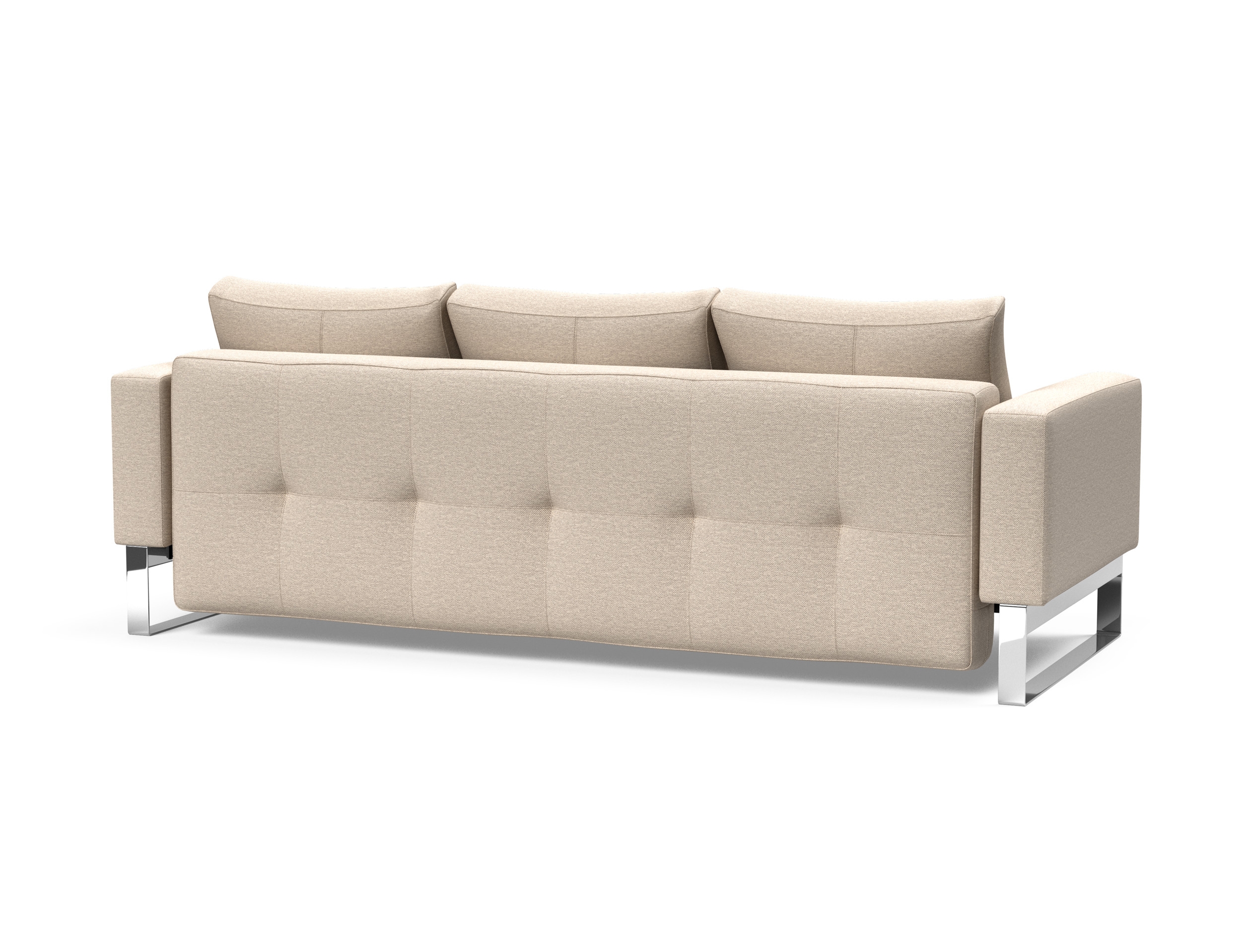 Cassius Quilt Fabric Sofa Bed w/Chrome Legs