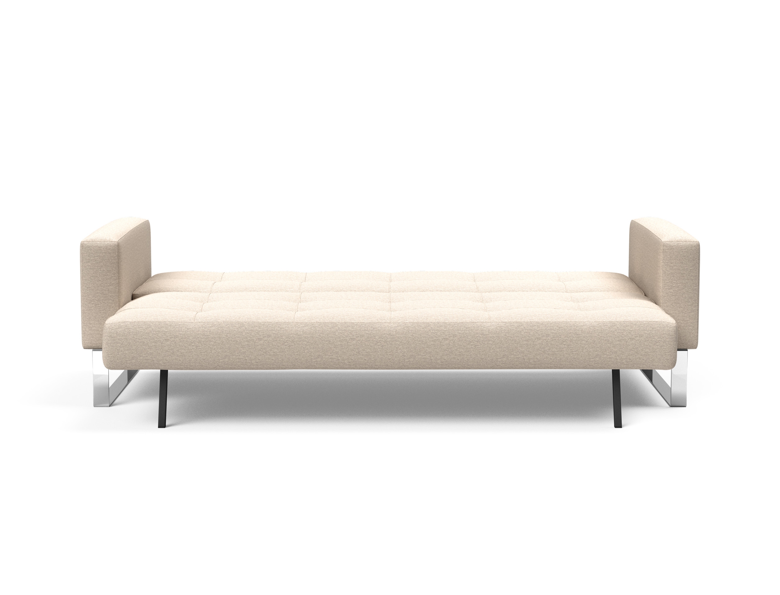 Cassius Quilt Fabric Sofa Bed w/Chrome Legs