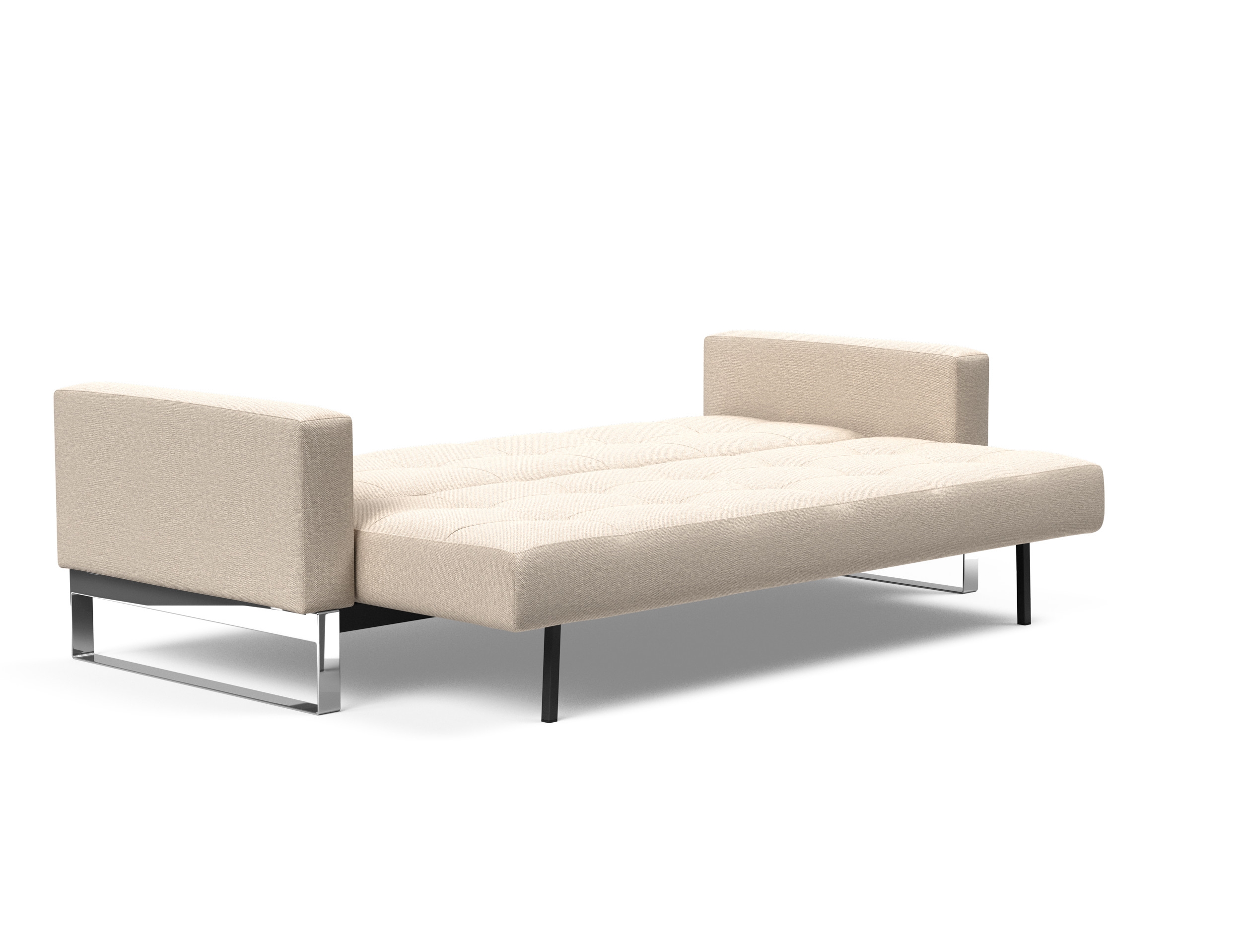 Cassius Quilt Fabric Sofa Bed w/Chrome Legs