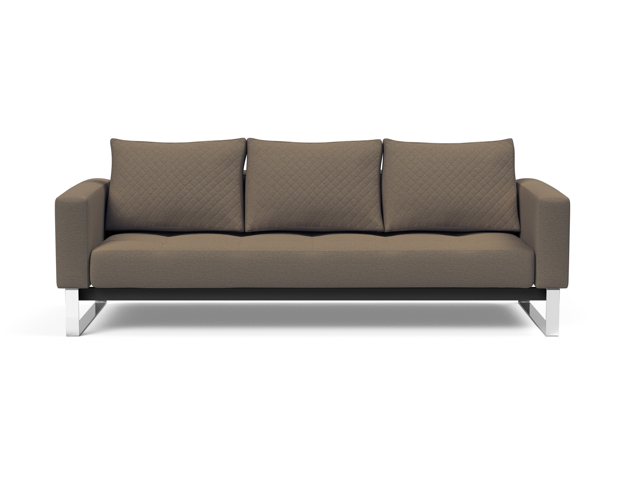 Cassius Quilt Fabric Sofa Bed w/Chrome Legs
