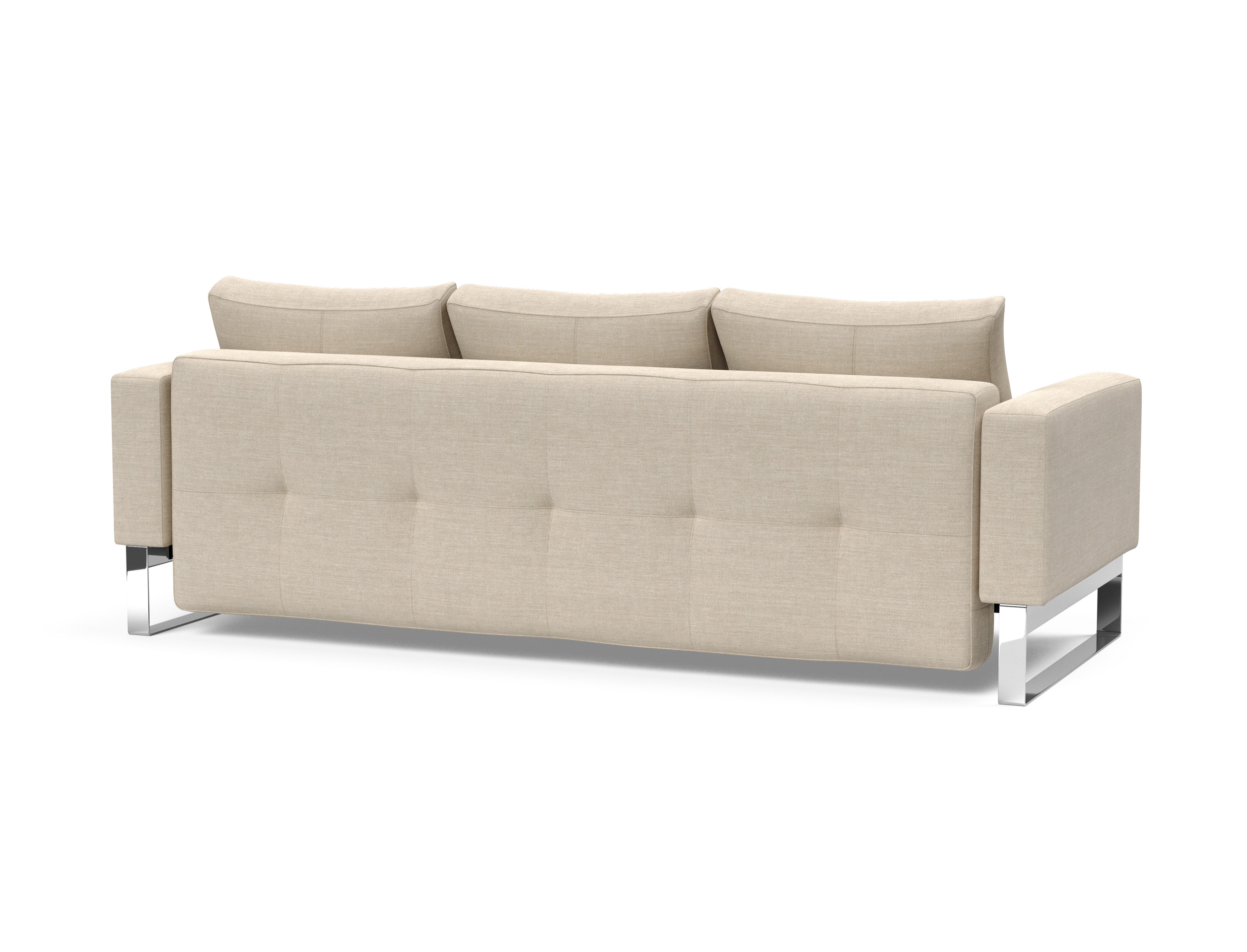 Cassius Quilt Fabric Sofa Bed w/Chrome Legs