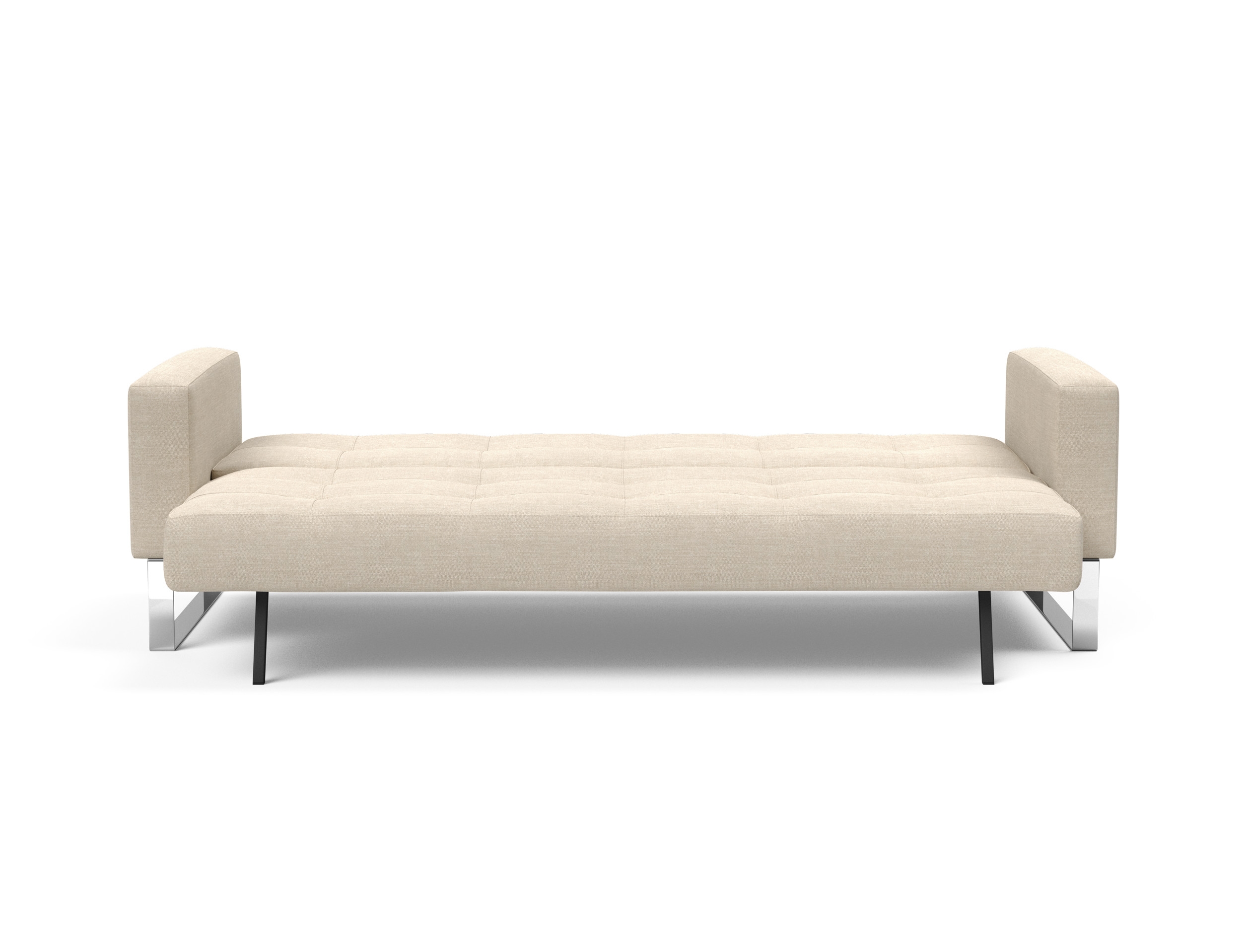 Cassius Quilt Fabric Sofa Bed w/Chrome Legs