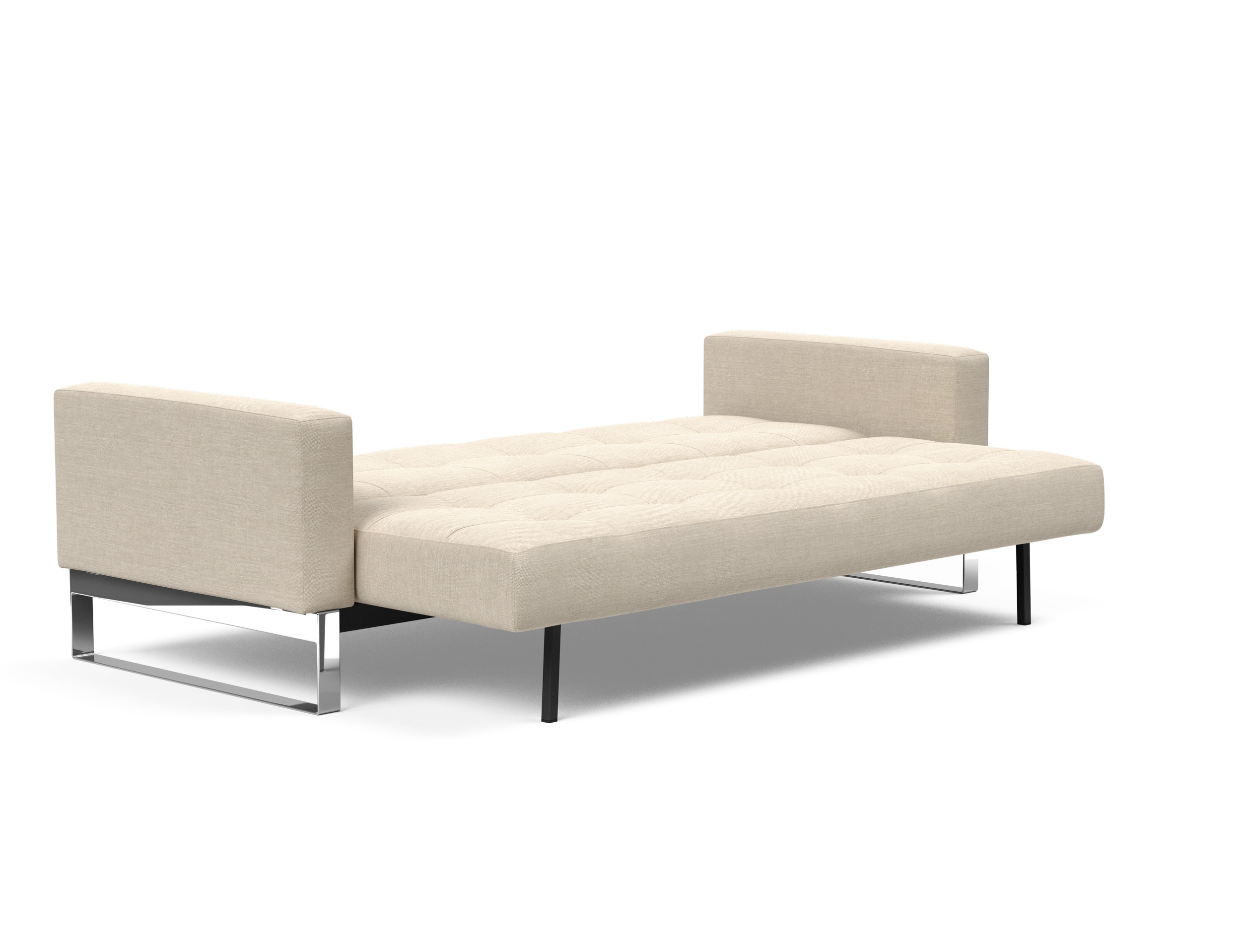 Cassius Quilt Fabric Sofa Bed w/Chrome Legs