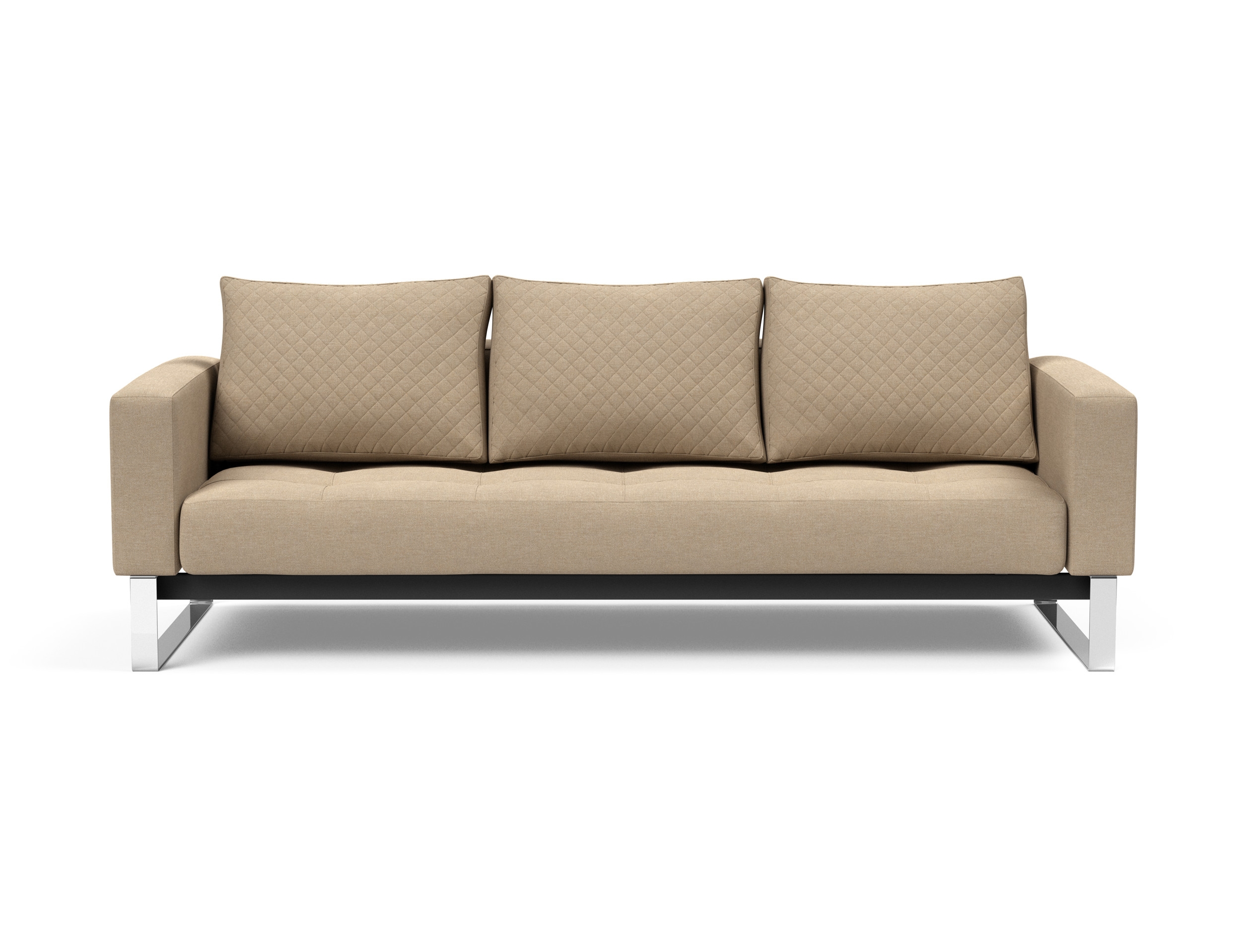 Cassius Quilt Fabric Sofa Bed w/Chrome Legs
