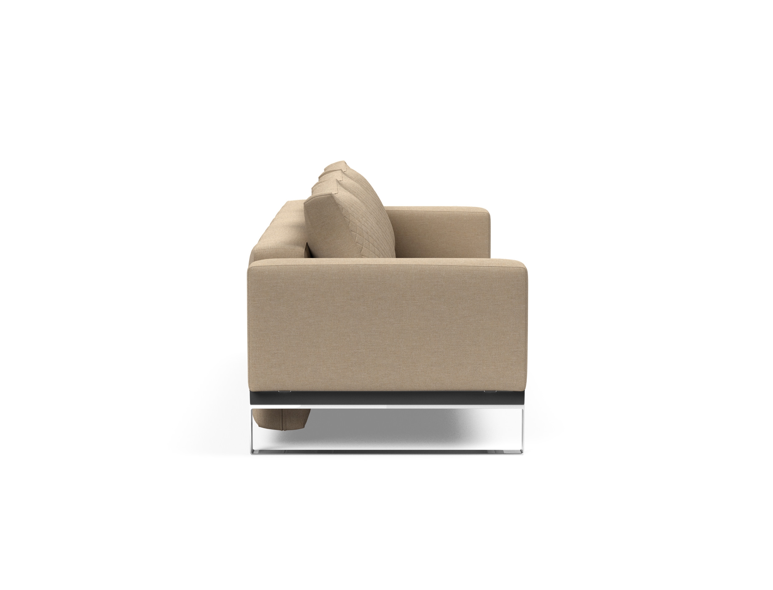 Cassius Quilt Fabric Sofa Bed w/Chrome Legs