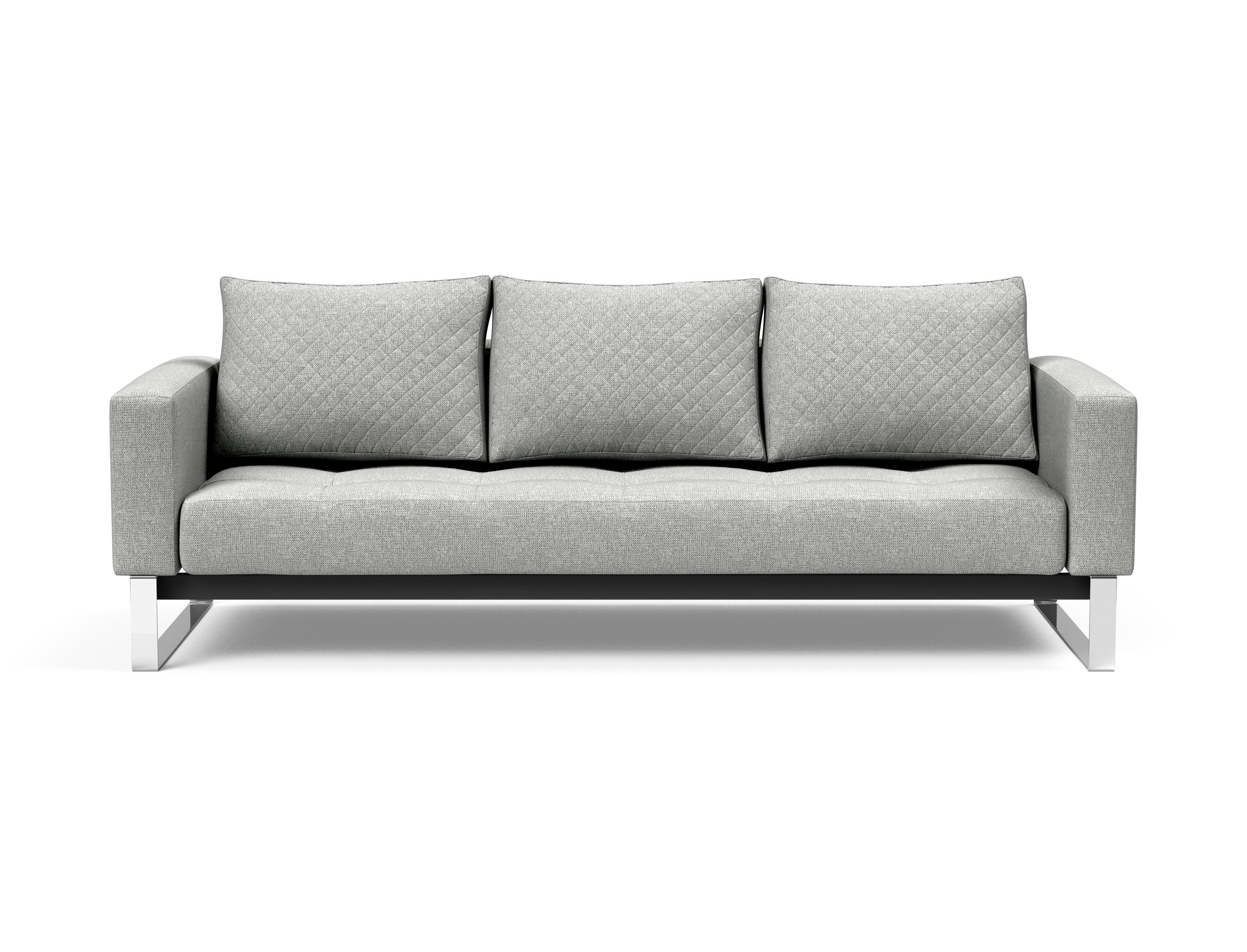 Cassius Quilt Fabric Sofa Bed w/Chrome Legs