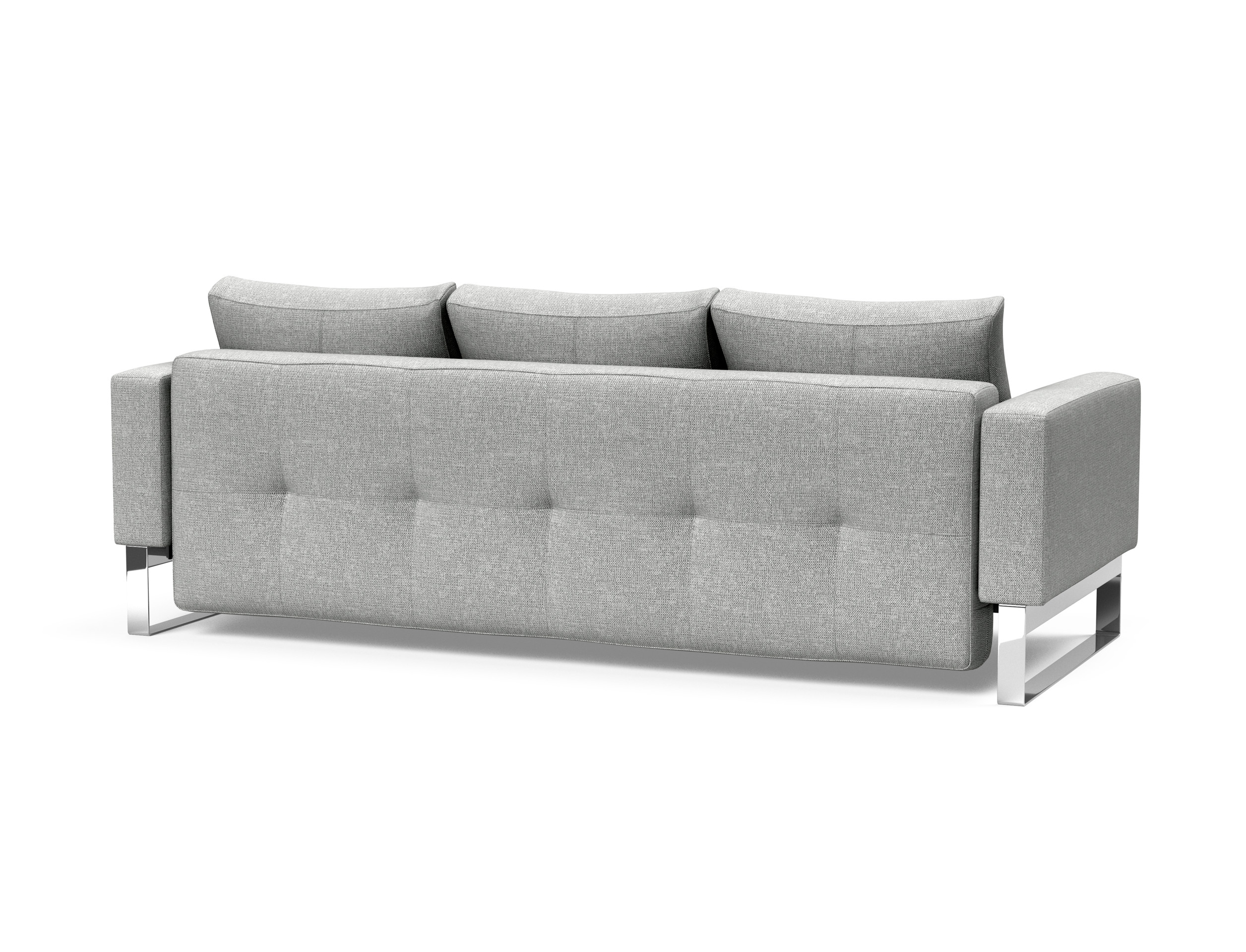 Cassius Quilt Fabric Sofa Bed w/Chrome Legs