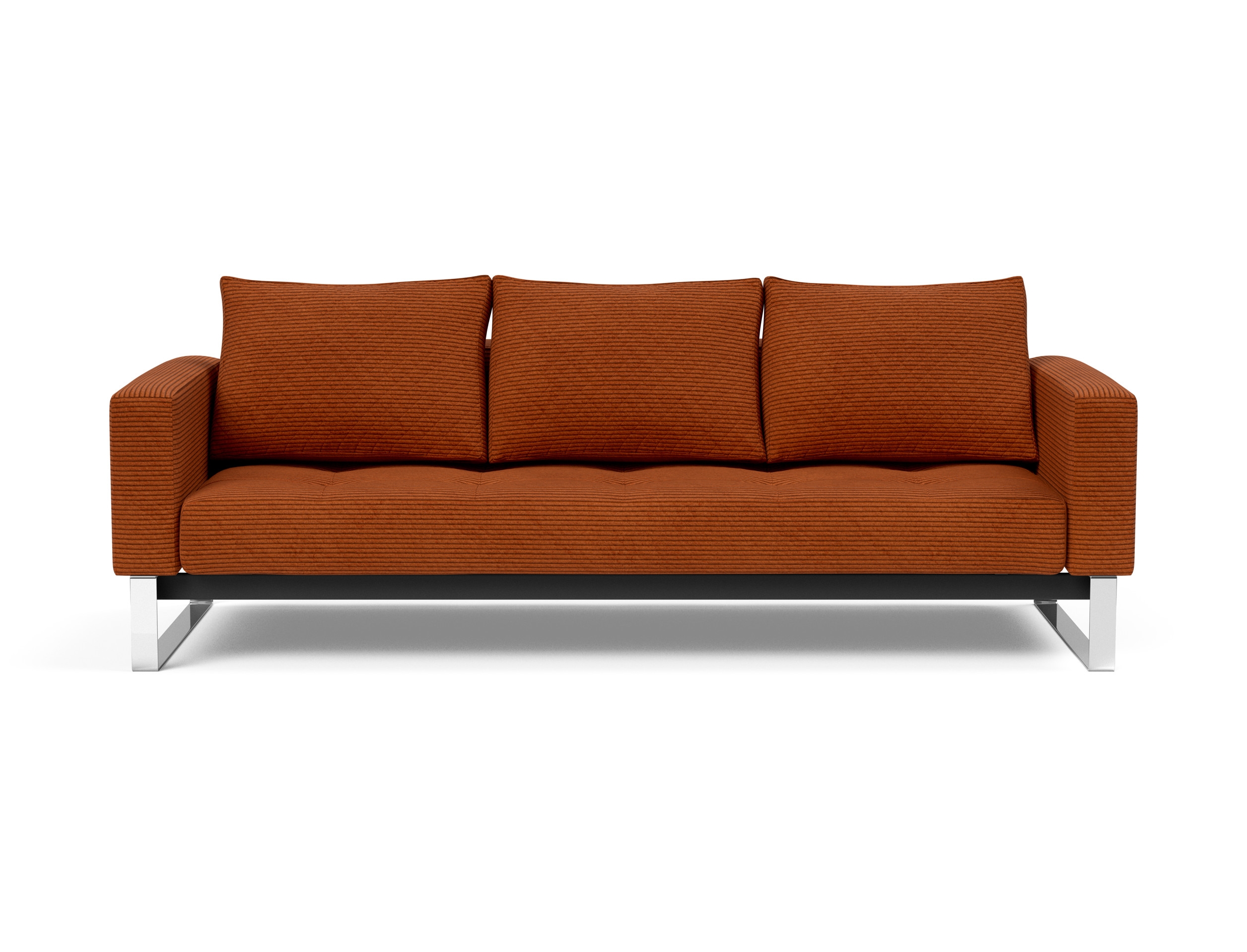 Cassius Quilt Fabric Sofa Bed w/Chrome Legs