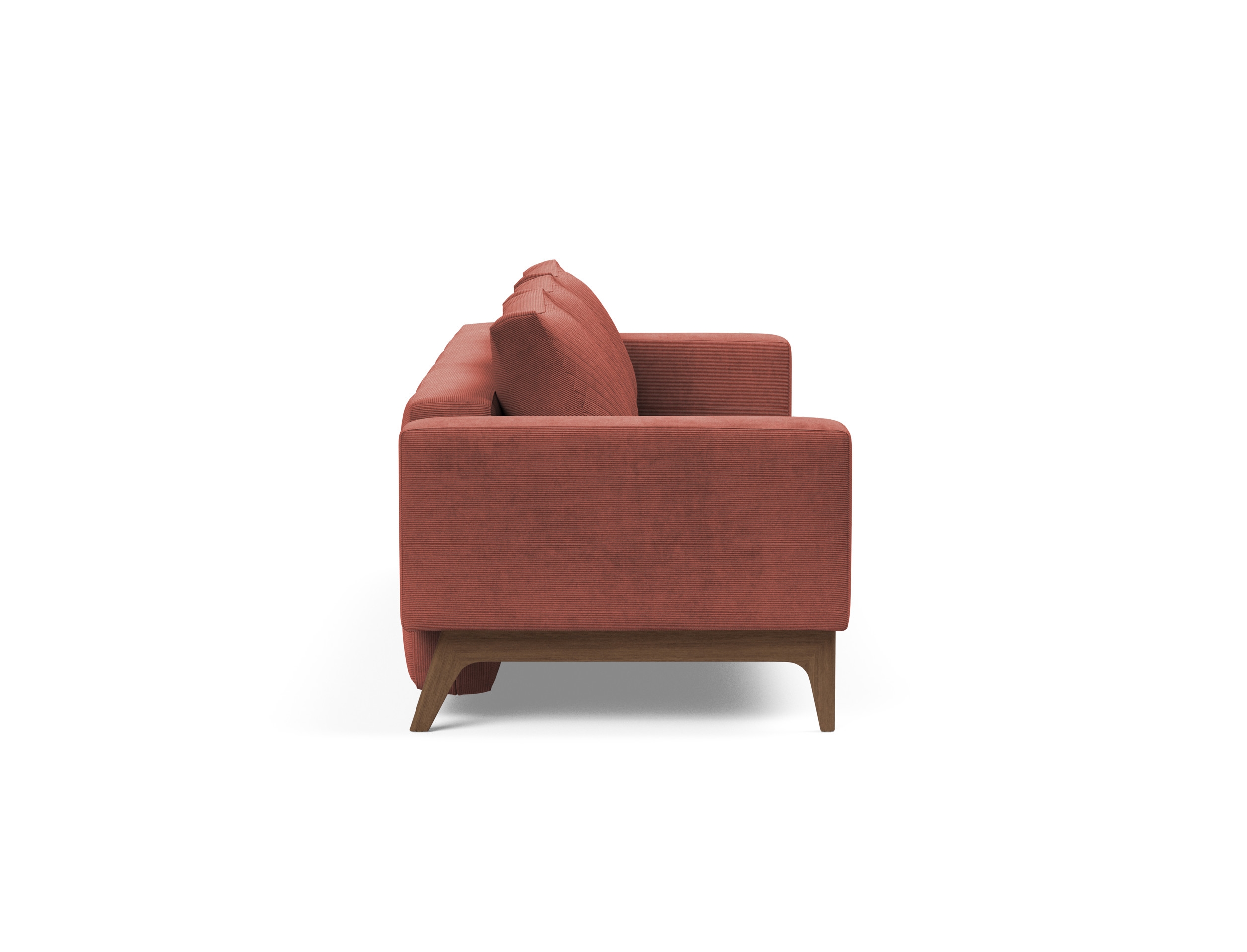 Cassius Quilt Fabric Sofa Bed w/Dark Wood Legs