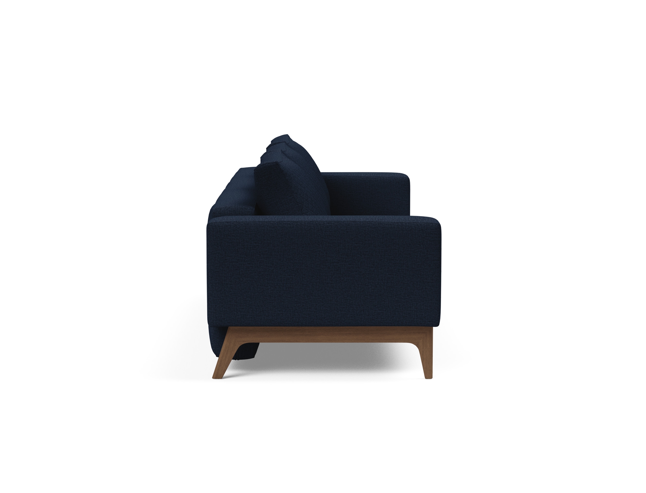 Cassius Quilt Fabric Sofa Bed w/Dark Wood Legs