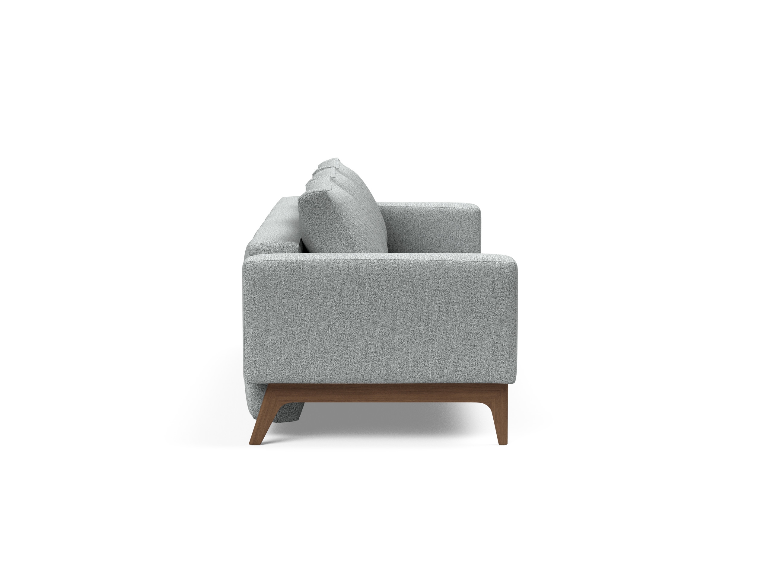 Cassius Quilt Fabric Sofa Bed w/Dark Wood Legs