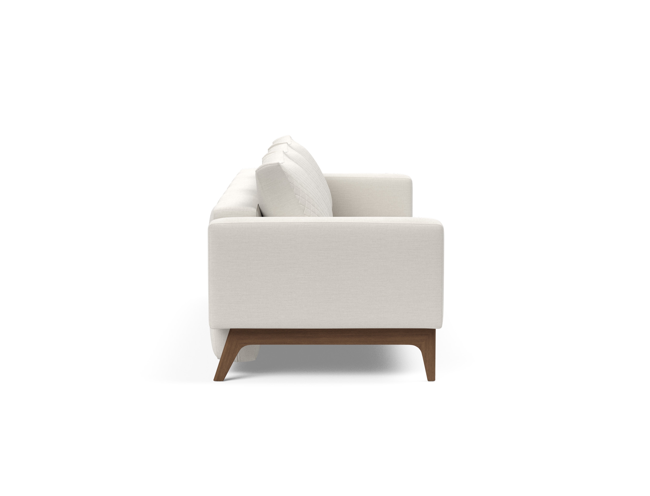 Cassius Quilt Fabric Sofa Bed w/Dark Wood Legs