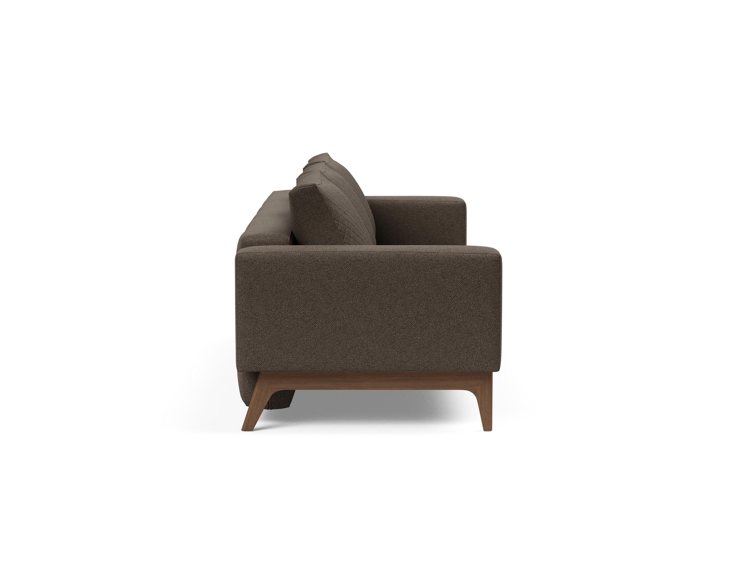 Cassius Quilt Fabric Sofa Bed w/Dark Wood Legs