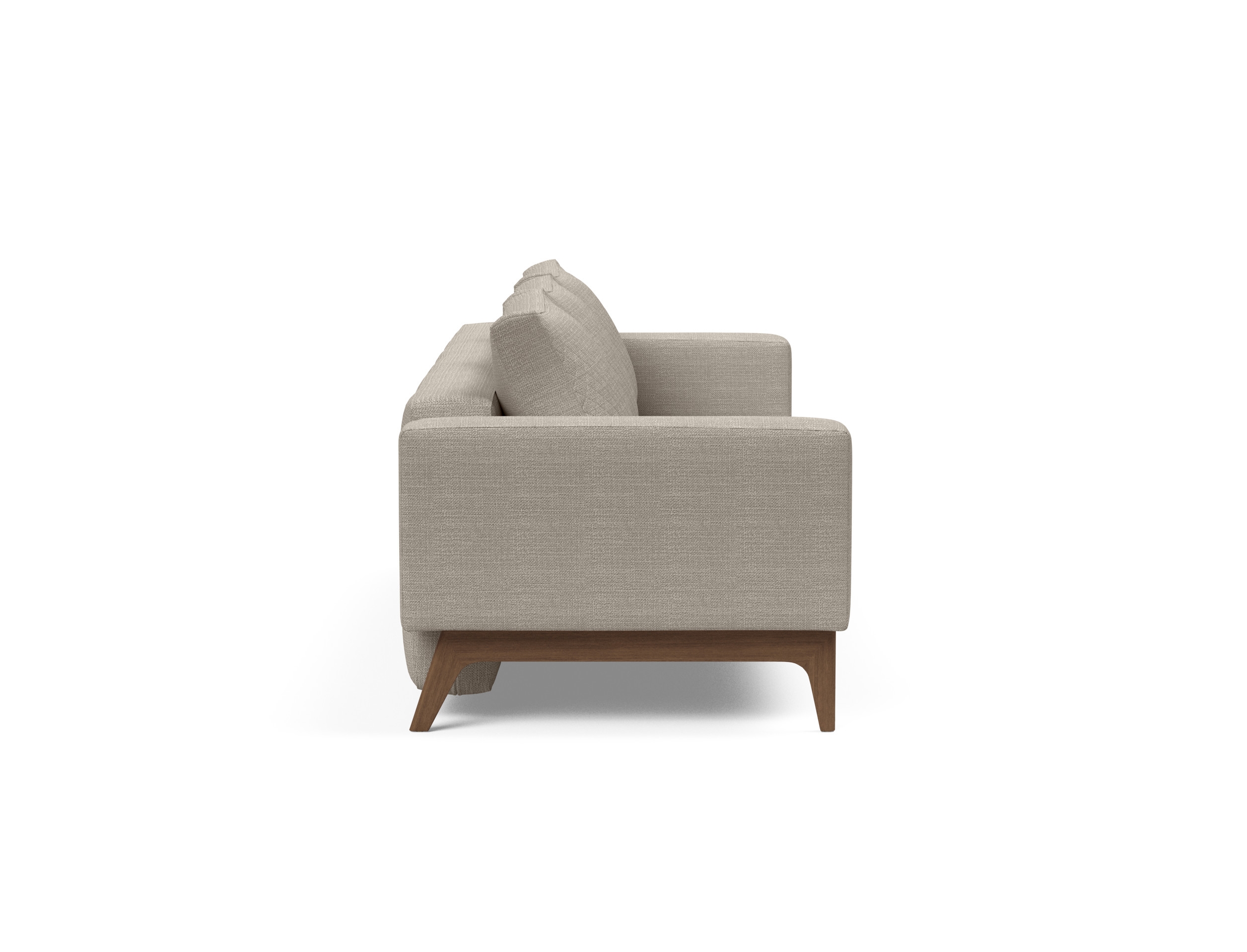 Cassius Quilt Fabric Sofa Bed w/Dark Wood Legs
