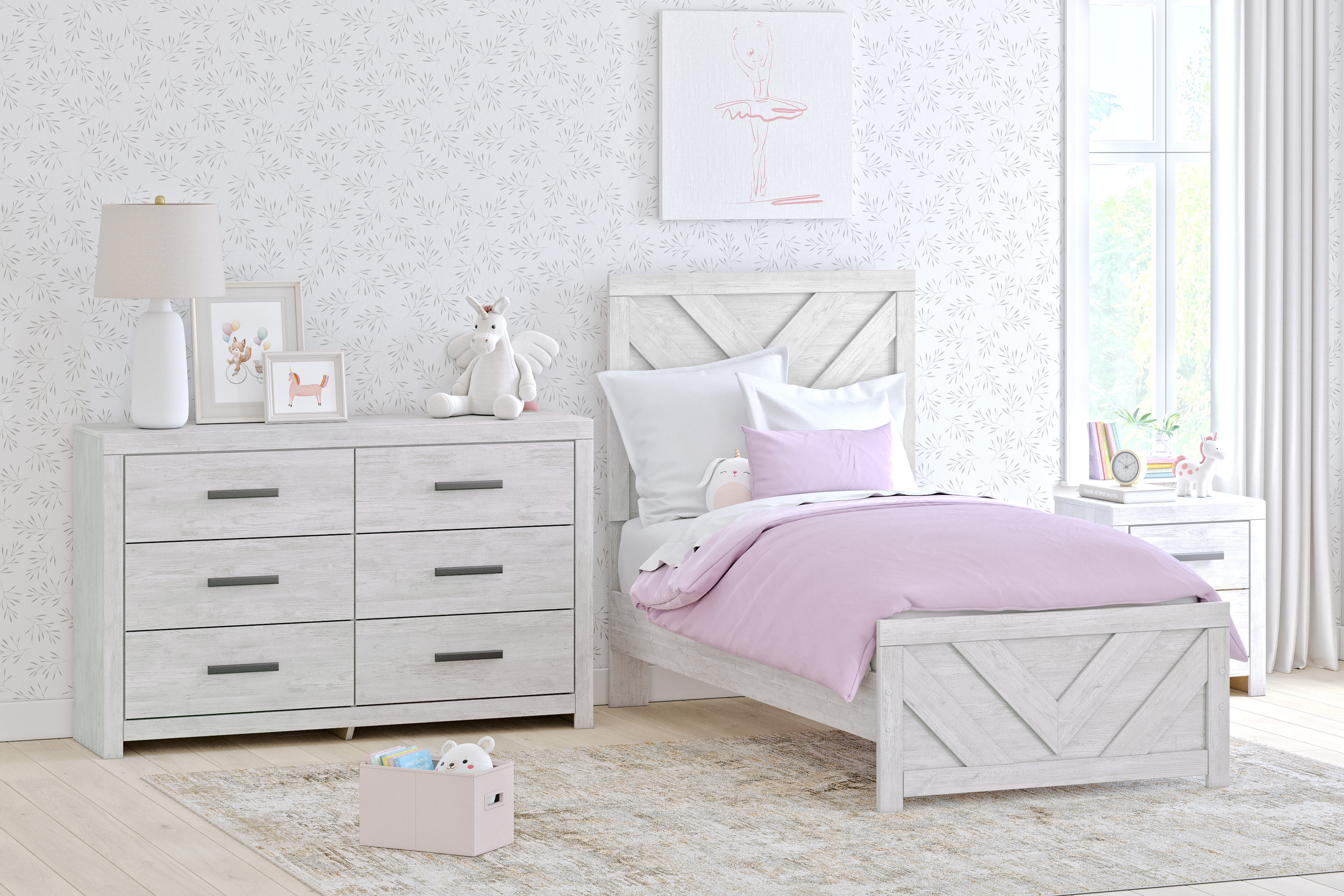 Cayboni MDF/Wood Veneer Panel Bedroom Set