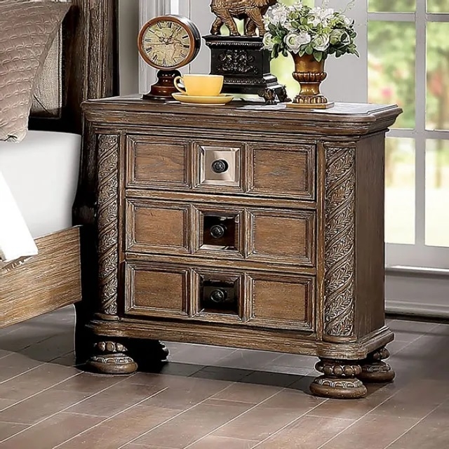 Timandra Fabric/Wood Panel Tufted Bedroom Set
