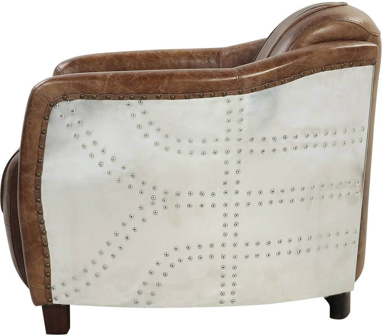 Brancaster Vintage Top Grain Leather/Aluminum Living Room Set
