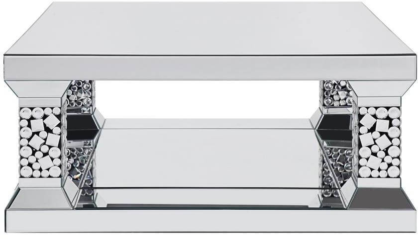 Kachina Mirrored/Faux Gemstones Coffee Table