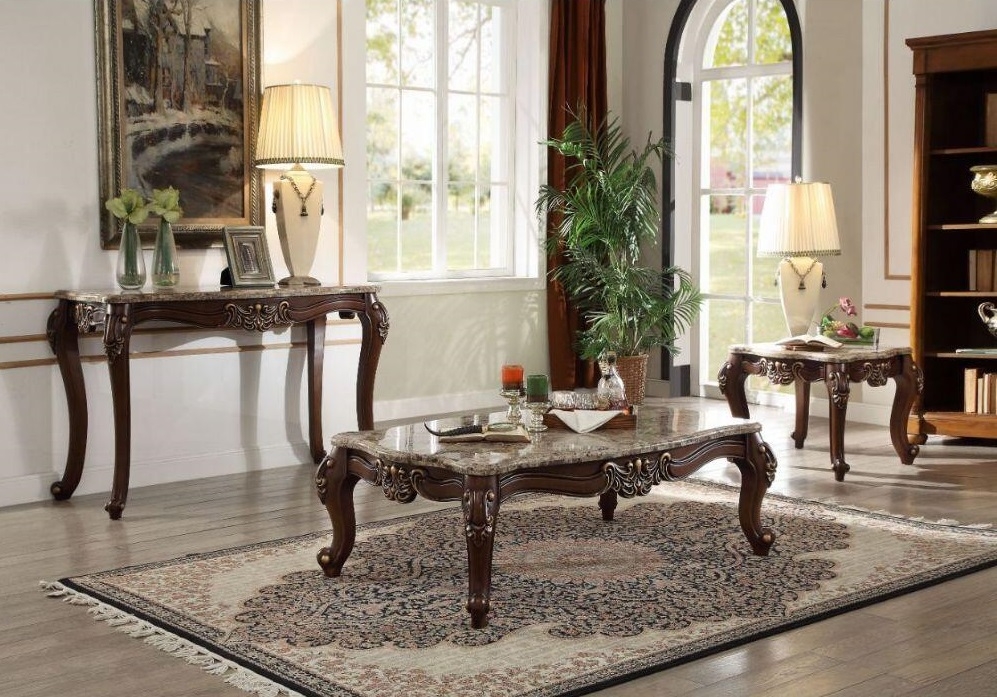 Mehadi Marble/Wood Coffee Table