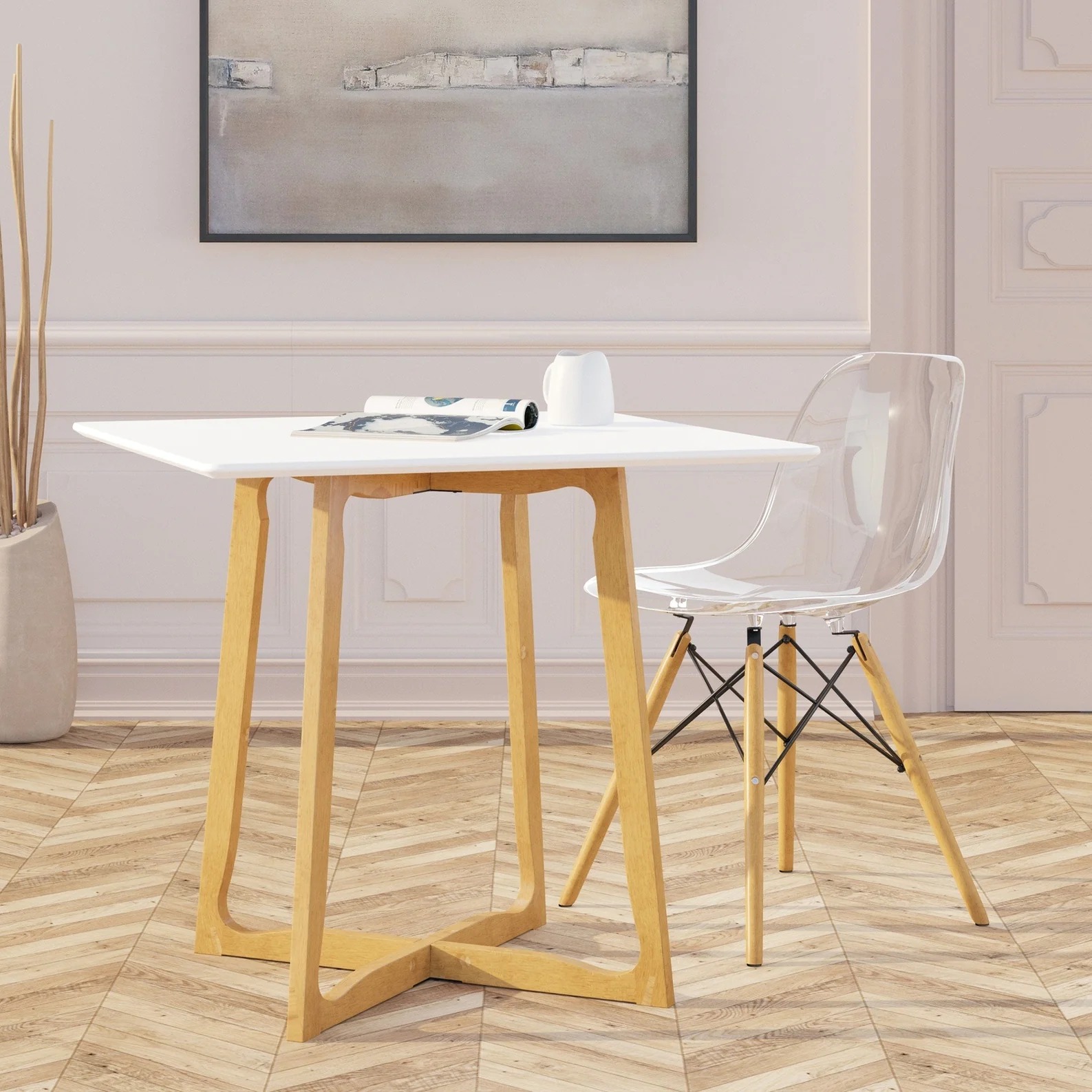 Cedar Square Wood Dining Table