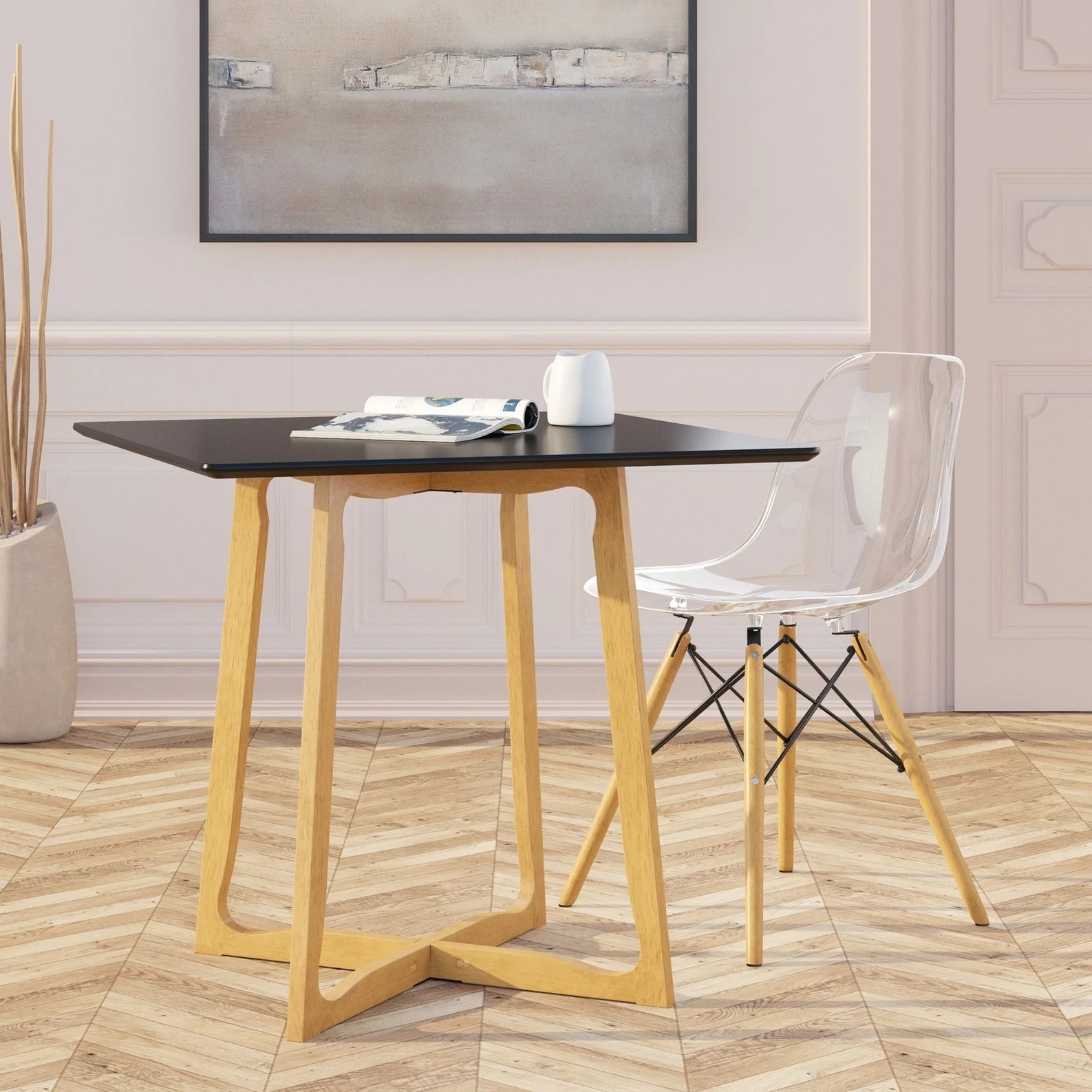 Cedar Square Wood Dining Table