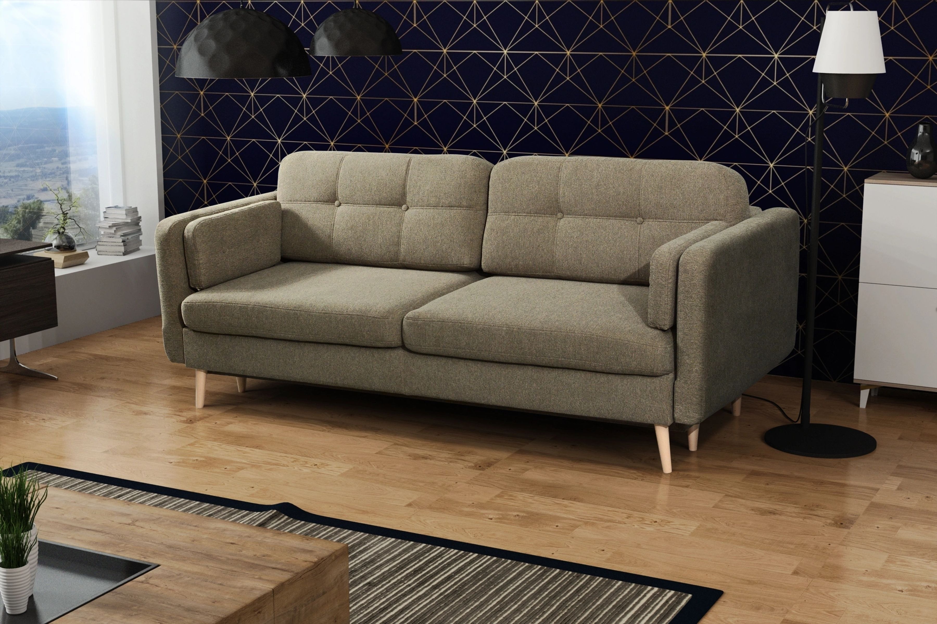 Manhattan Fabric Convertible Storage Sofa