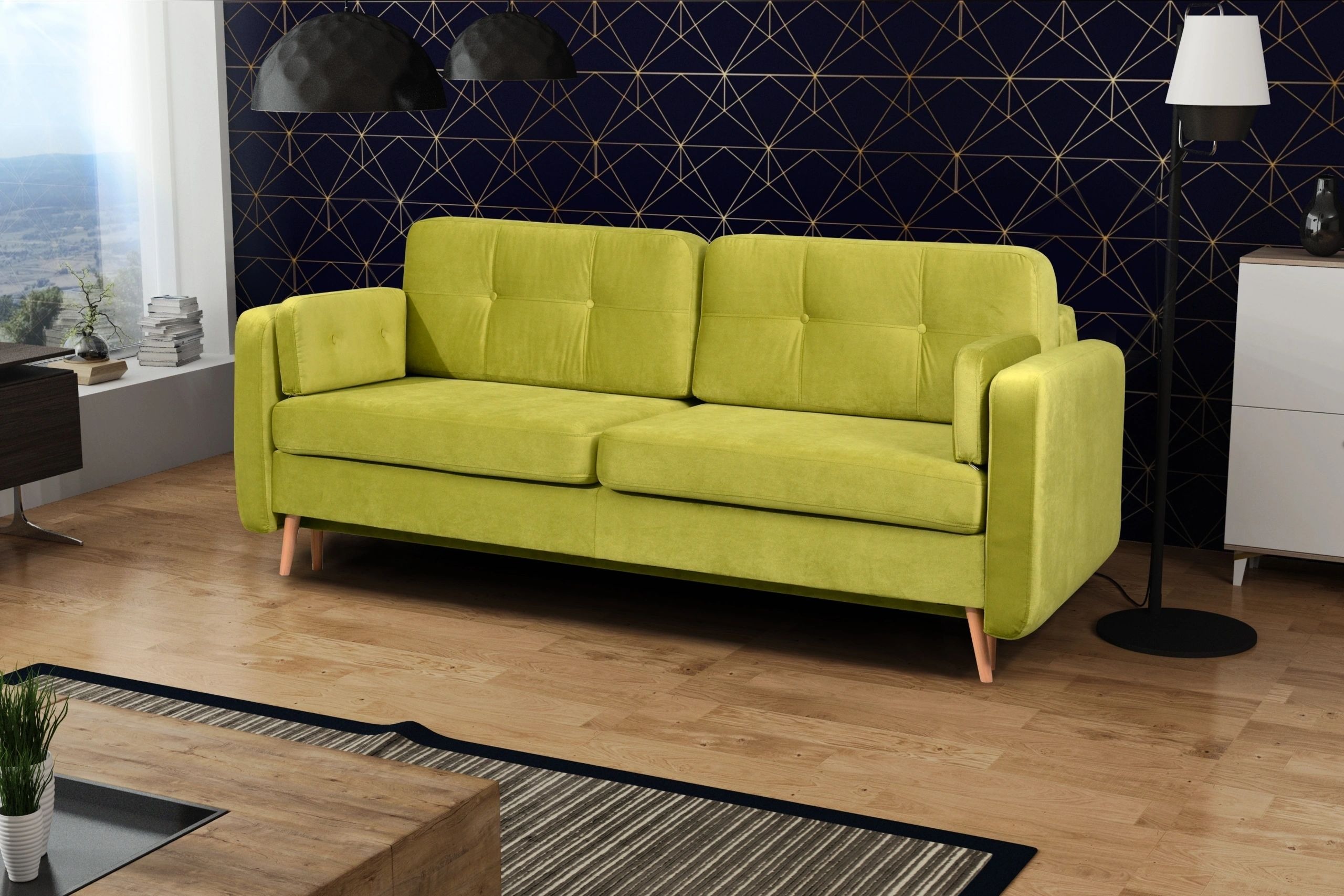 Manhattan Fabric Convertible Storage Sofa