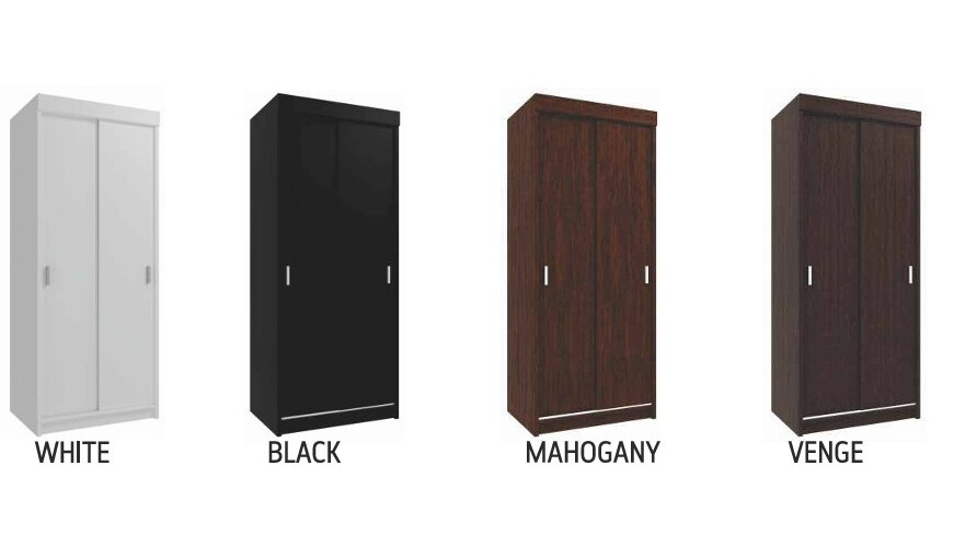Simple 36-inch 2-Door Wood Wardrobe