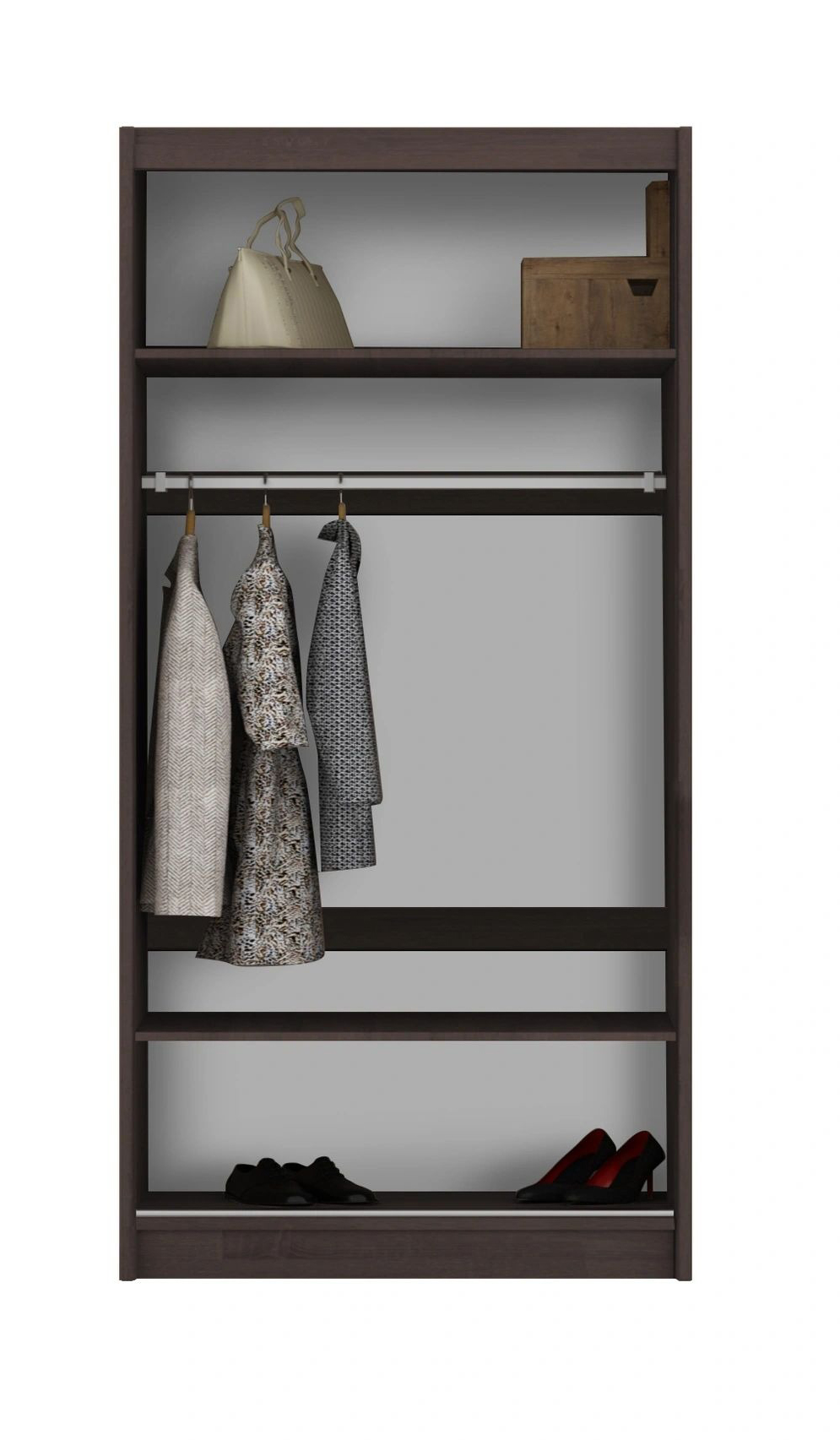 Simple 36-inch 2-Door Wood Wardrobe