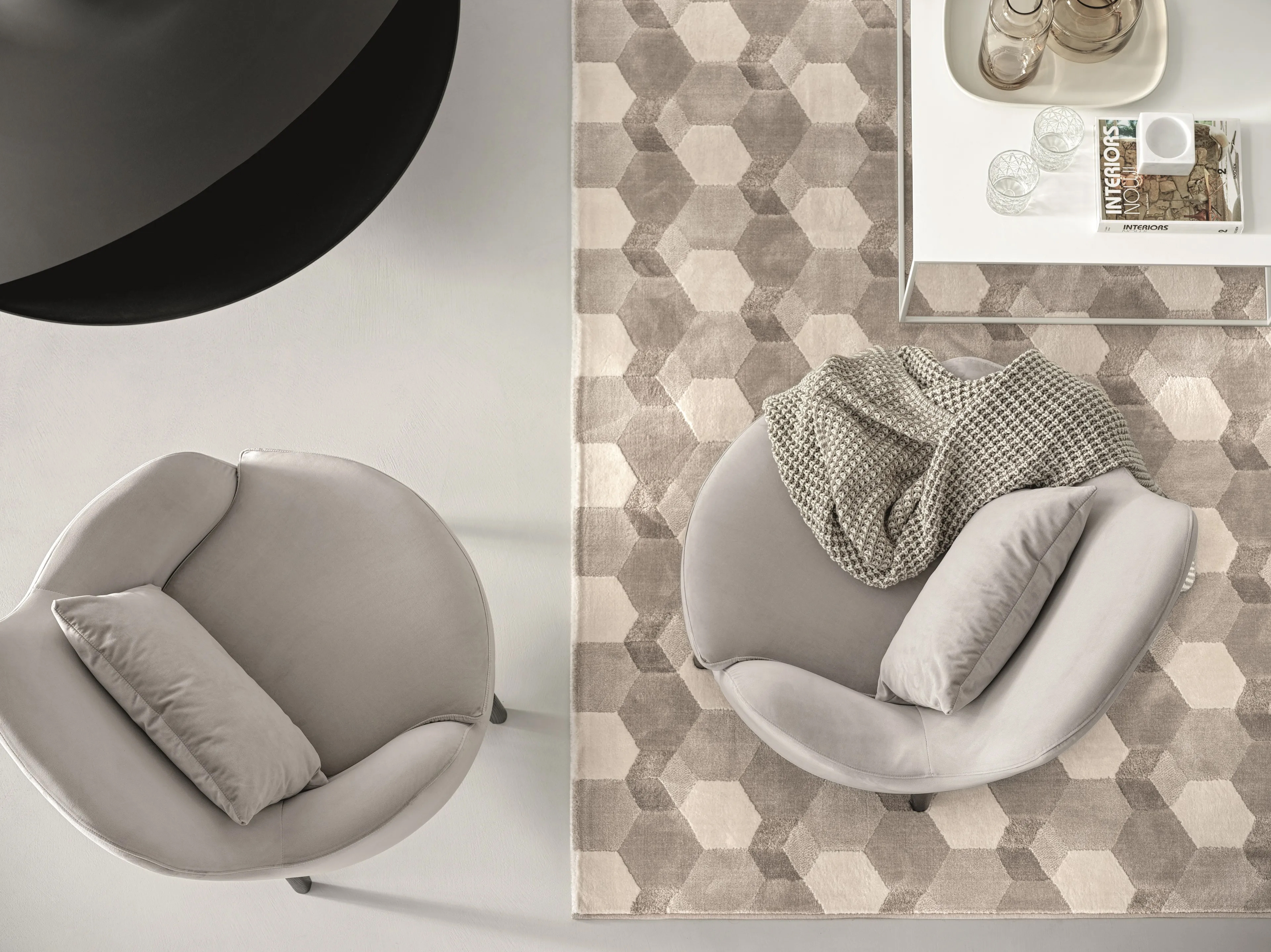 Cementino Polypropylene/Polyester 3D Geometric Pattern Rug
